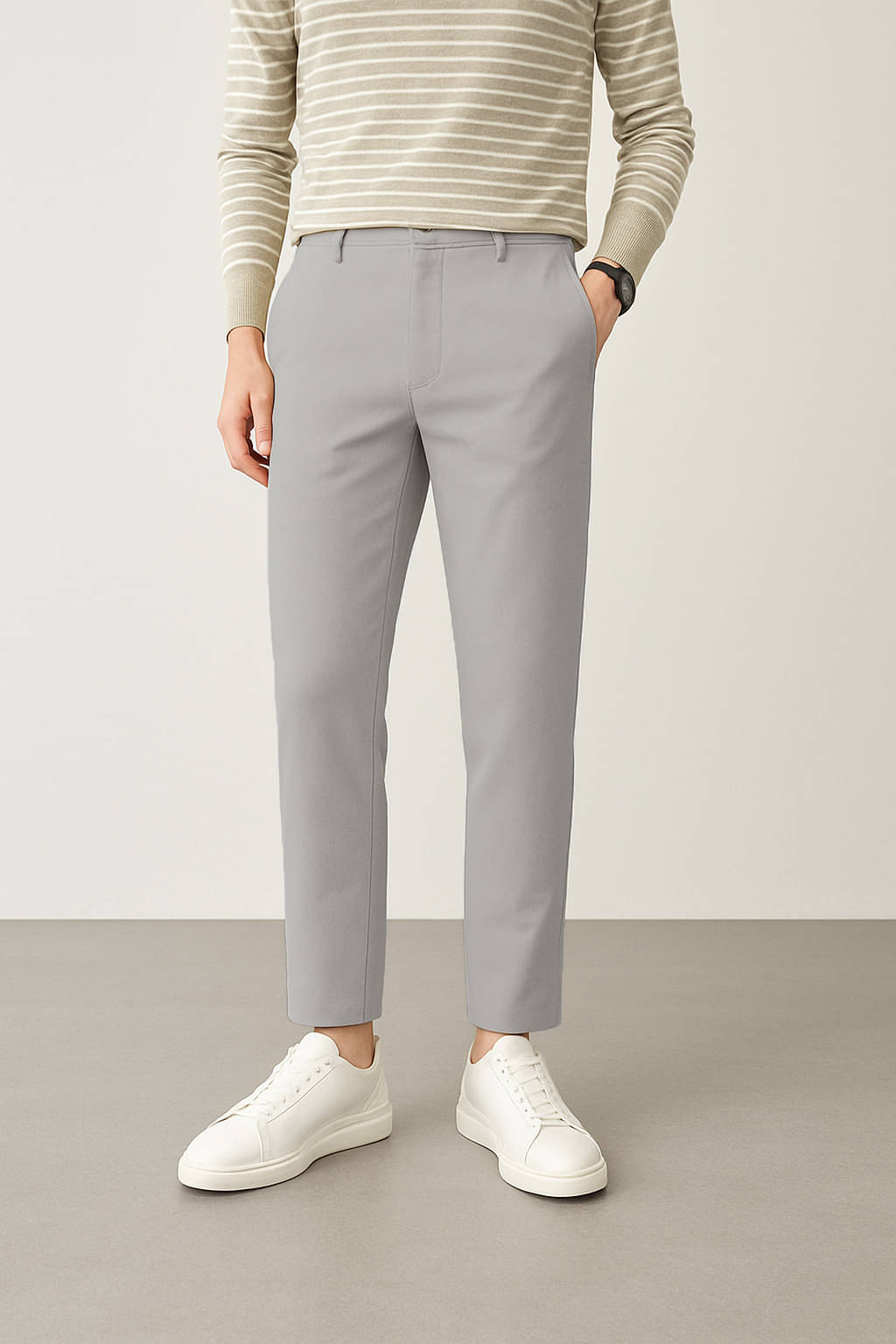     			RAGZO Slim Flat Men's Formal Trouser - Light Grey ( Pack of 1 )