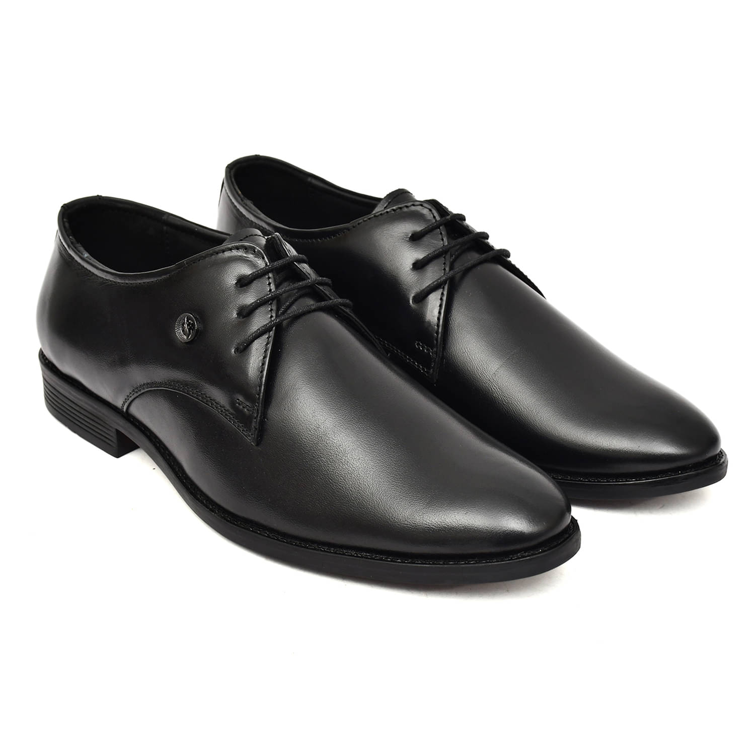     			ROBBIE JONES Black Men's Derby Formal Shoes