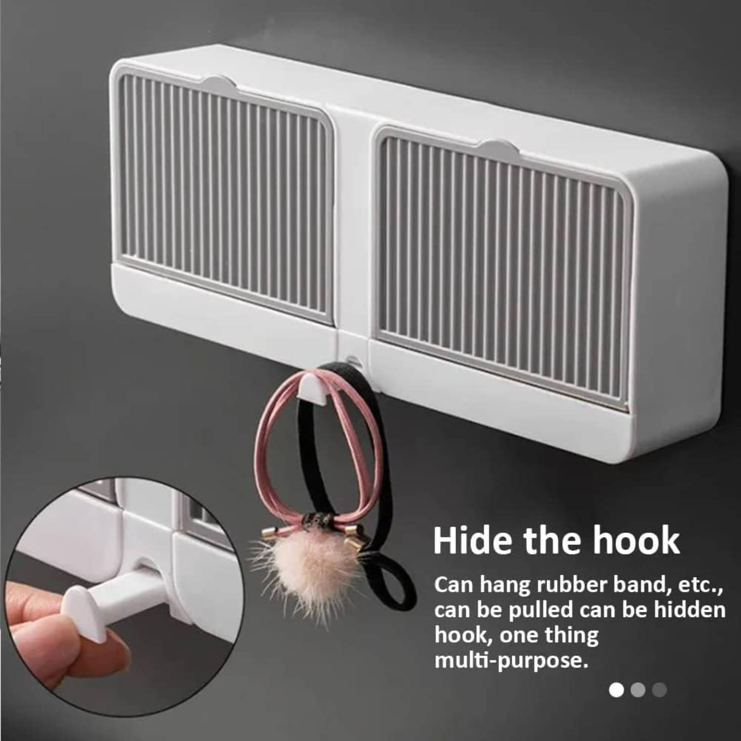     			Radhe Fashion Wall Mounted Soap Holder with Lid and Drain Tray | Self Adhesive Bathroom Soap Case for Wall | Multipurpose Soap Box Organizer for Bathroom, Kitchen & Wash Basin | No Drilling Soap Dish with Cover | Space Saving Design | Durable Plastic