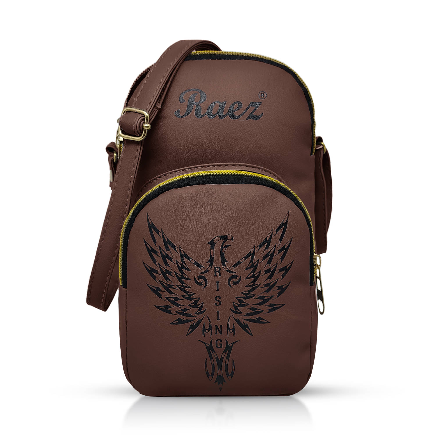     			Raez Sling Bag PU Set of 1 ( Brown )