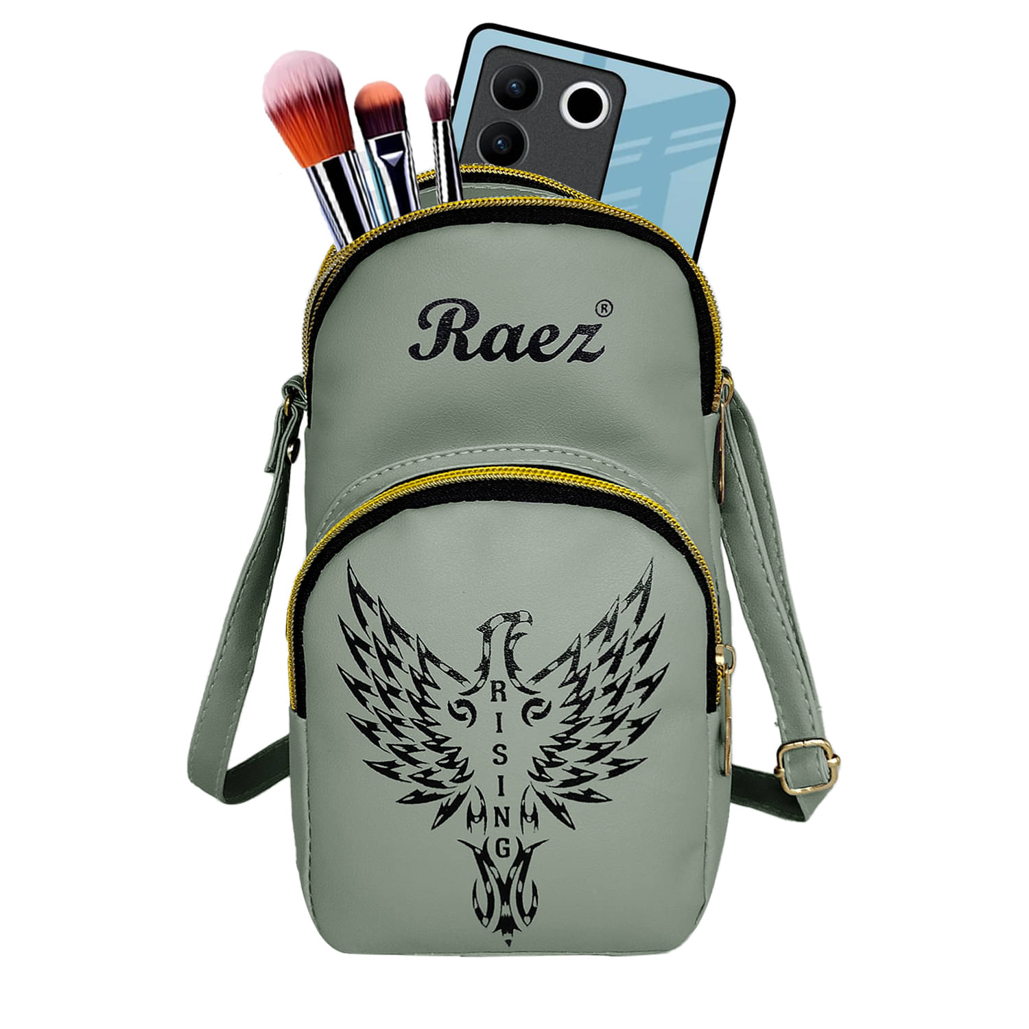    			Raez Sling Bag PU Set of 1 ( Green )