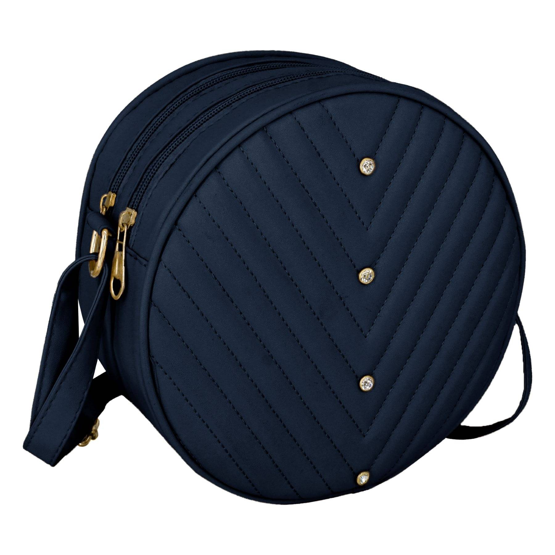    			Raez Sling Bag PU Set of 1 ( Navy Blue )