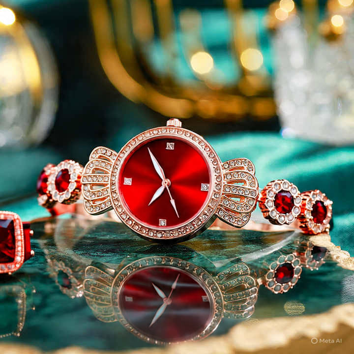     			Renaissance Traders Red Metal Analog Womens Watch