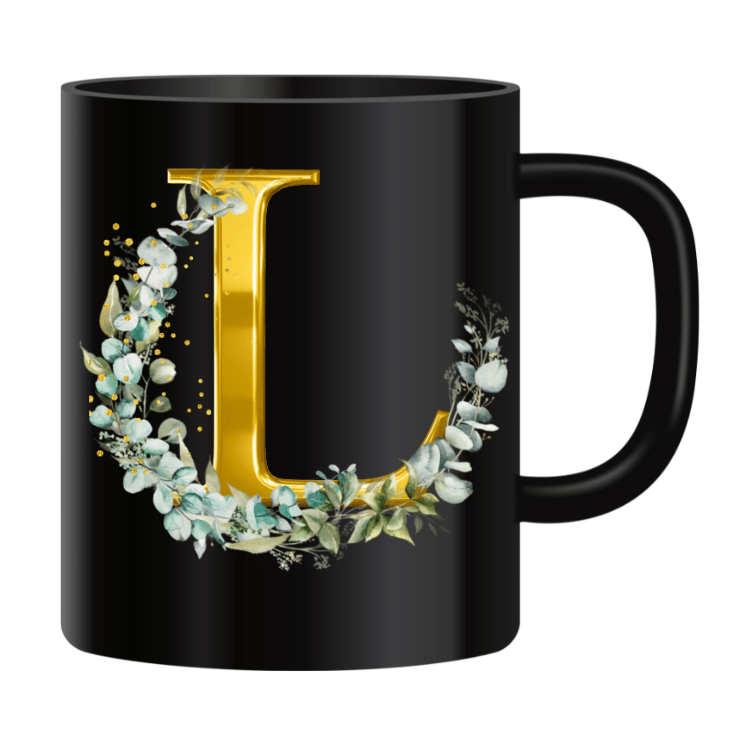     			Ridaa Printed Black L Ceramic Coffee Mug 350 mL ( Pack of 1 )