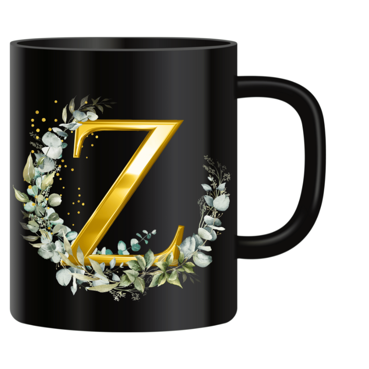     			Ridaa Printed Black Z Ceramic Coffee Mug 350 mL ( Pack of 1 )