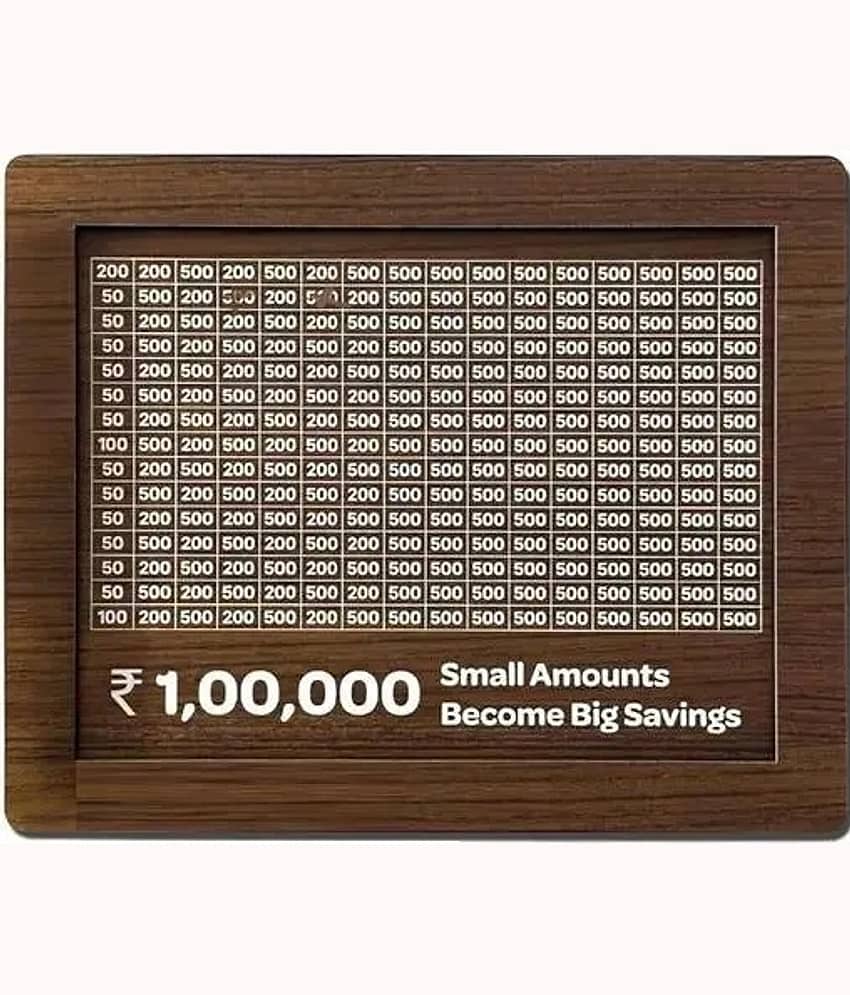 Money Bank Wooden Piggy Bank for Kids & Adults, Coin Box with Carved Design, Savings Box, Mini Bank, Wooden Coin Box, Money Saver, Piggy Bank with Numbers - Stationery | Buy online on ZillyBuy