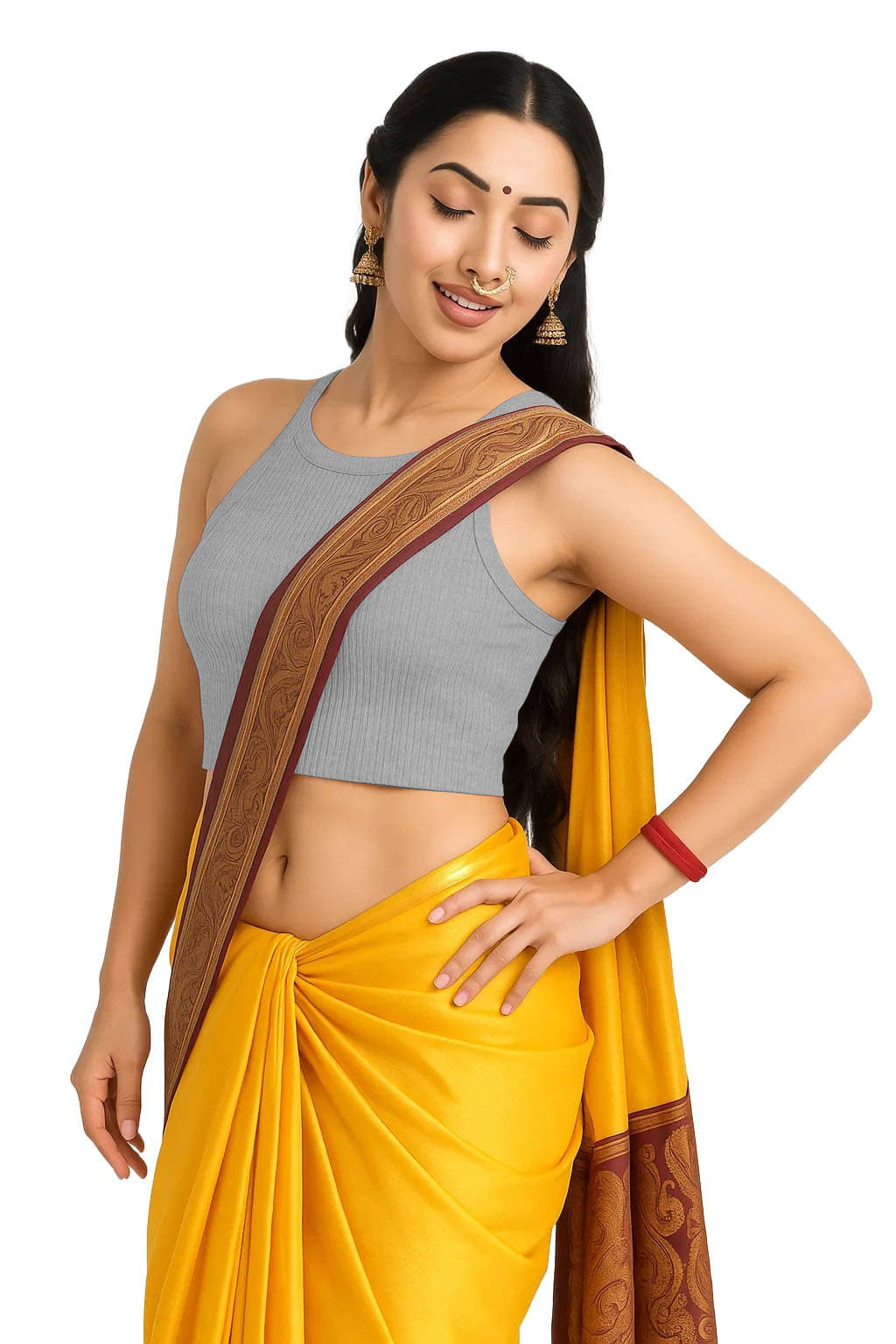 SOHOT Grey Readymade without Pad Cotton Women's Blouse ( Pack of 1 ) SOHOT Grey Readymade without Pad Cotton Women's Blouse ( Pack of 1 )