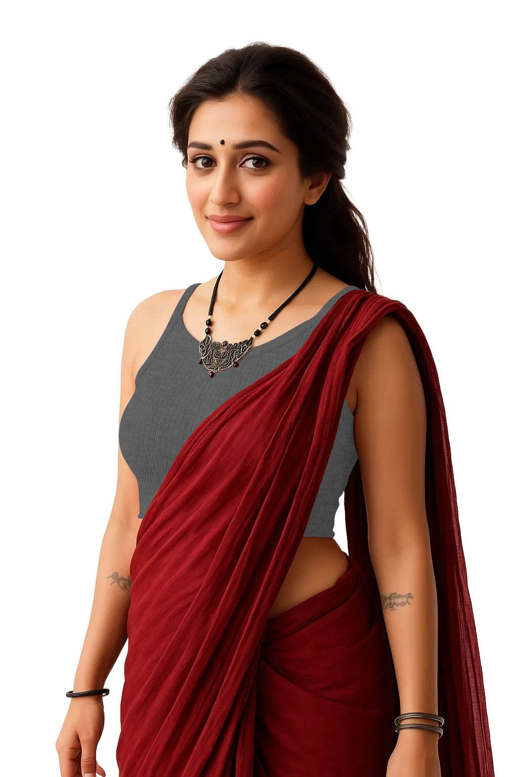     			SOHOT Grey Readymade without Pad Cotton Women's Blouse ( Pack of 1 )