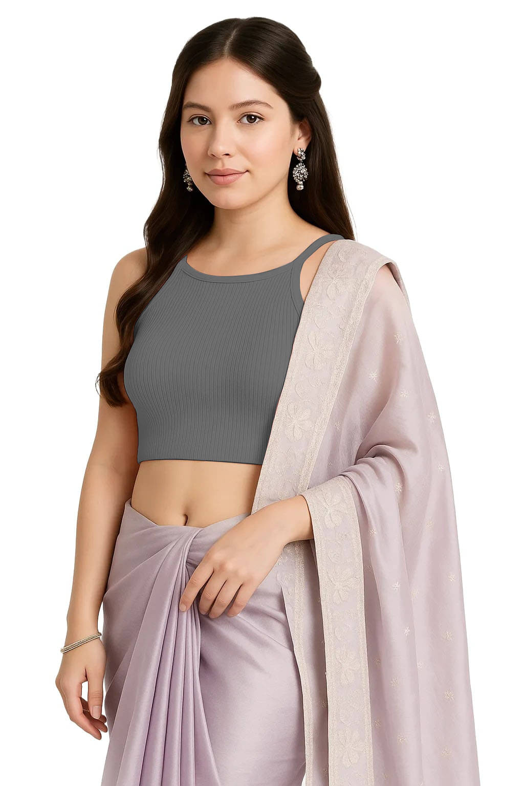 SOHOT Grey Readymade without Pad Cotton Women's Blouse ( Pack of 1 ) SOHOT Grey Readymade without Pad Cotton Women's Blouse ( Pack of 1 )