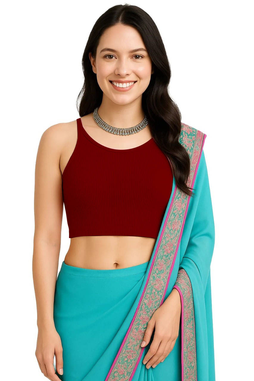     			SOHOT Maroon Readymade without Pad Cotton Women's Blouse ( Pack of 1 )
