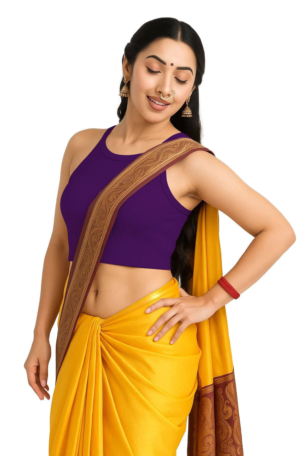 SOHOT Purple Readymade without Pad Cotton Women's Blouse ( Pack of 1 ) SOHOT Purple Readymade without Pad Cotton Women's Blouse ( Pack of 1 )