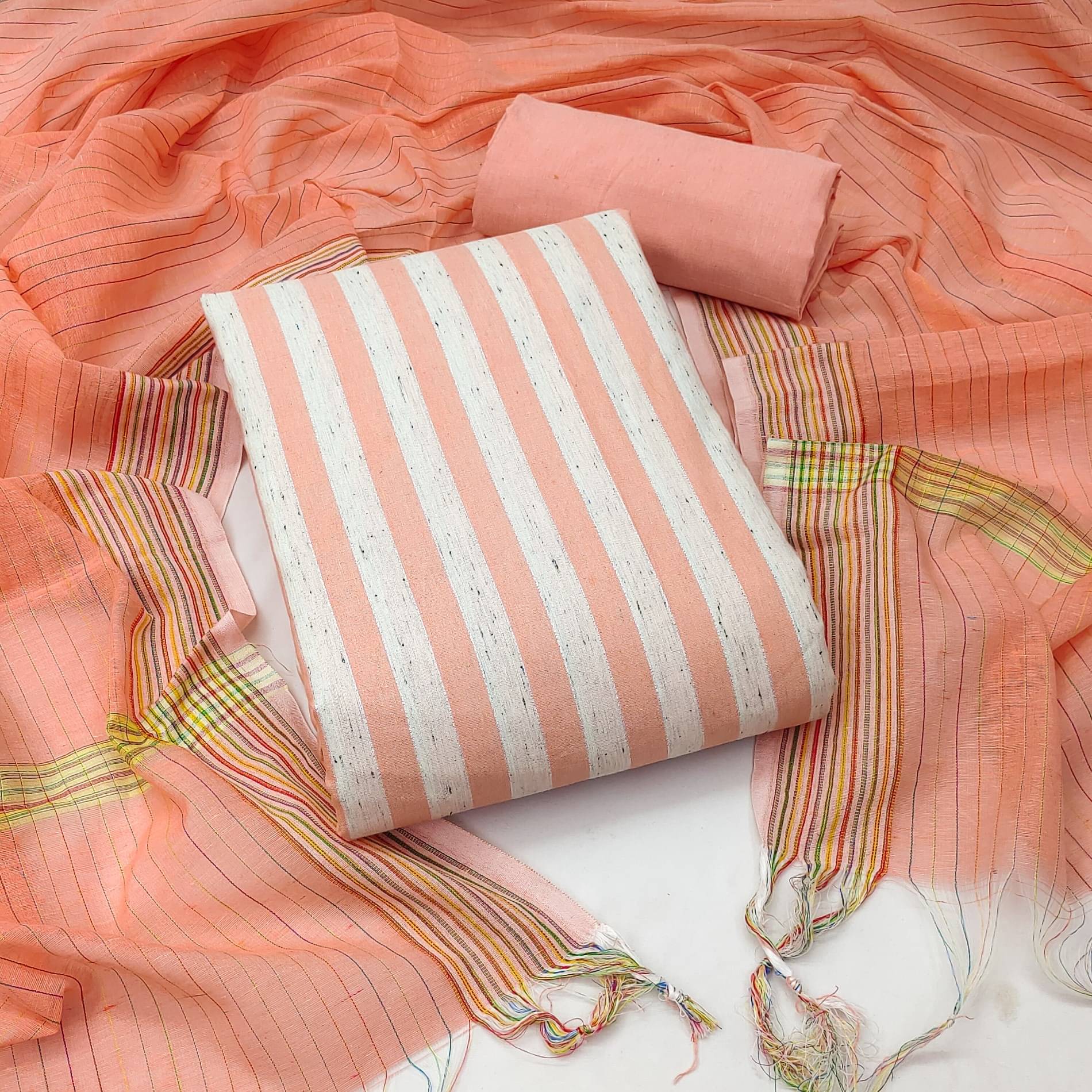     			Shree Mahantam Women Cotton Unstitched Dress Material ( Peach )