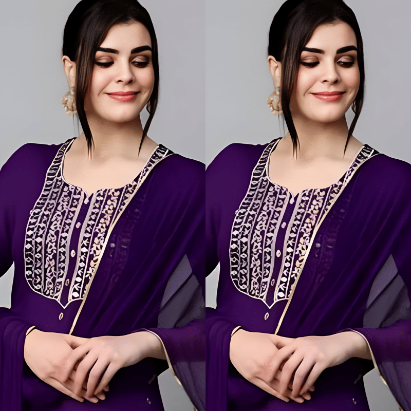     			TEXPA FASHION Women Rayon Embroidered A-line Kurti With Pants ( Purple )