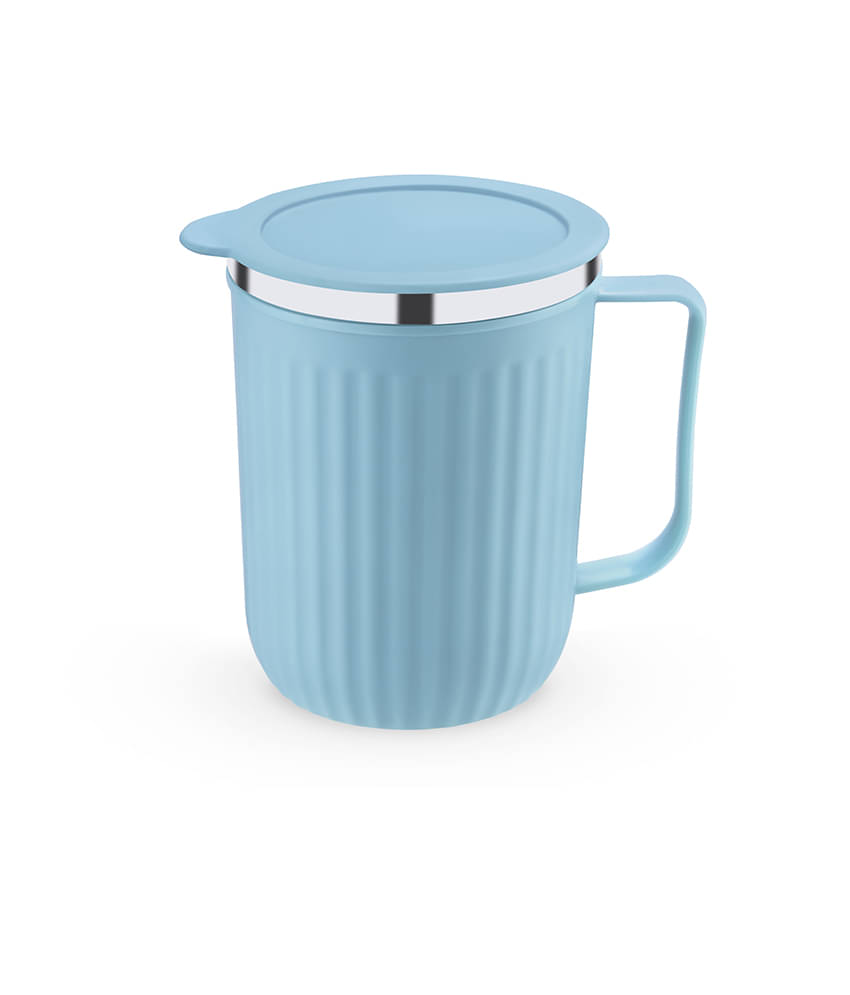     			Trueware Frost outer plastic Steel Coffee Mug 400 mL ( Pack of 1 )