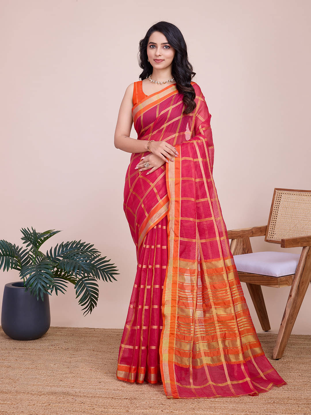     			Varni Fabrics Art Silk Printed Regular Saree With Unstitched Blouse Piece ( Red )
