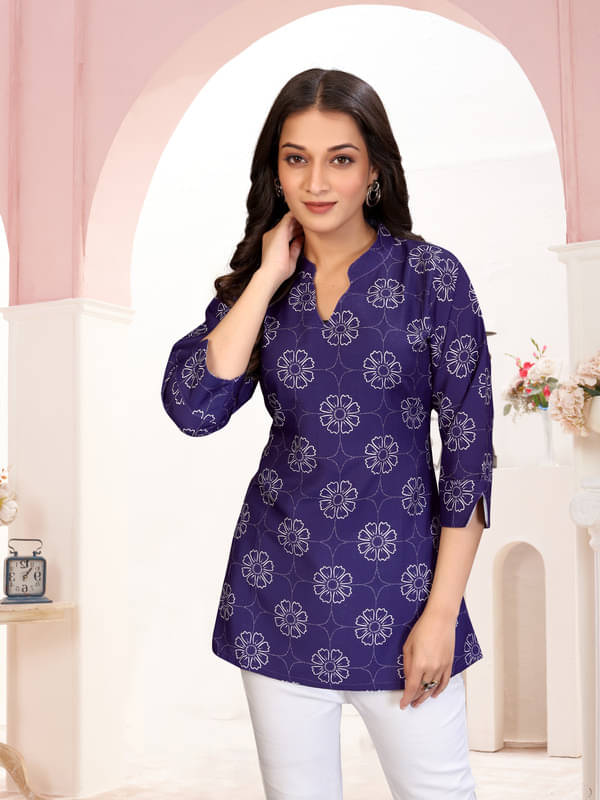 Women Basket Women Cotton Blend Printed Shirt Style Kurti ( Multicoloured ) Women Basket Women Cotton Blend Printed Shirt Style Kurti ( Multicoloured )
