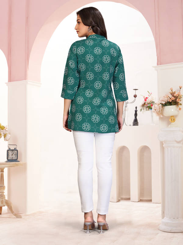 Women Basket Women Cotton Blend Printed Shirt Style Kurti ( Multicoloured ) Women Basket Women Cotton Blend Printed Shirt Style Kurti ( Multicoloured )