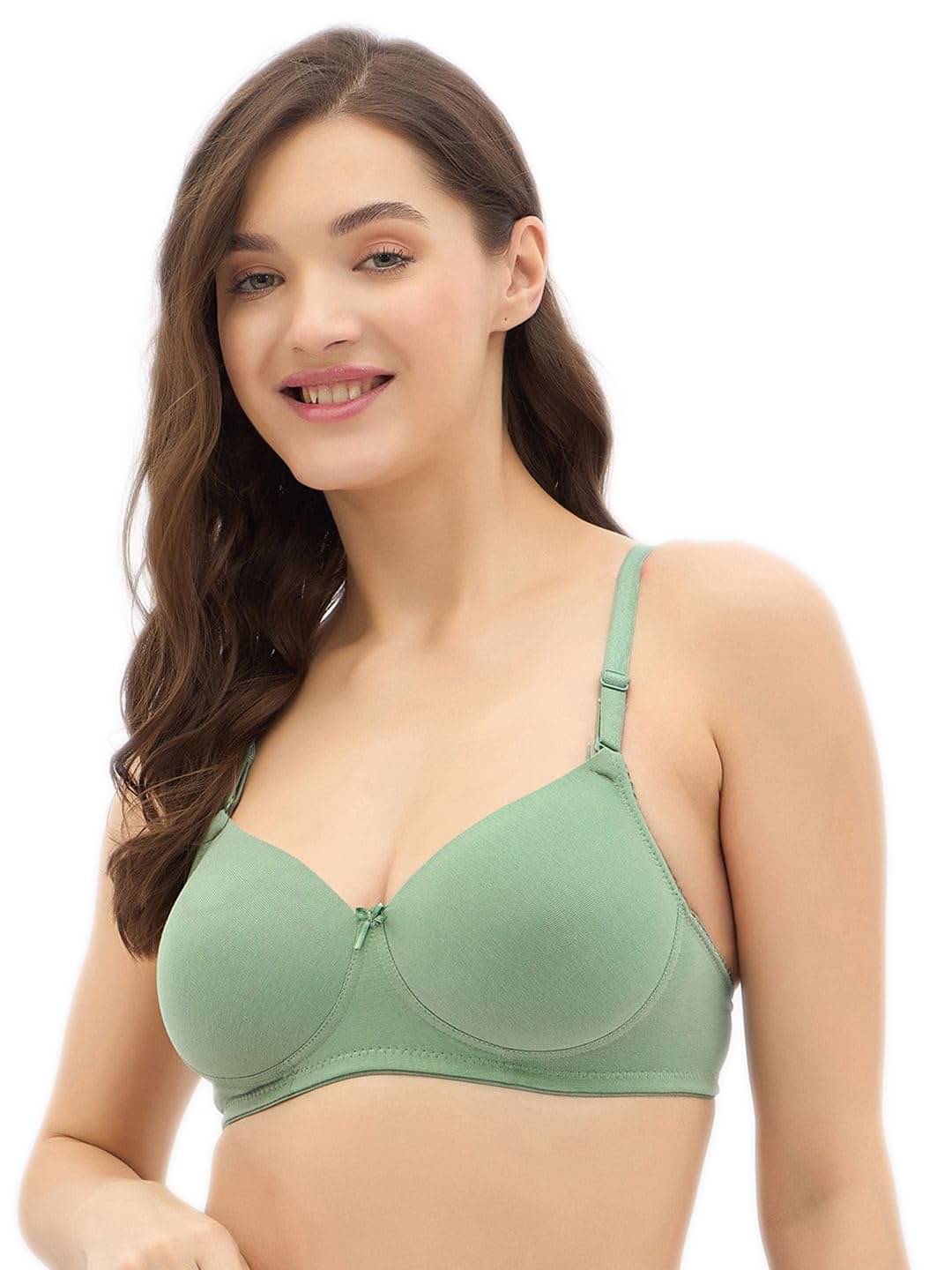 Women Vibes Cotton Lightly Padded T-Shirt Bra ( Green , Pack of 1 ) Women Vibes Cotton Lightly Padded T-Shirt Bra ( Green , Pack of 1 )