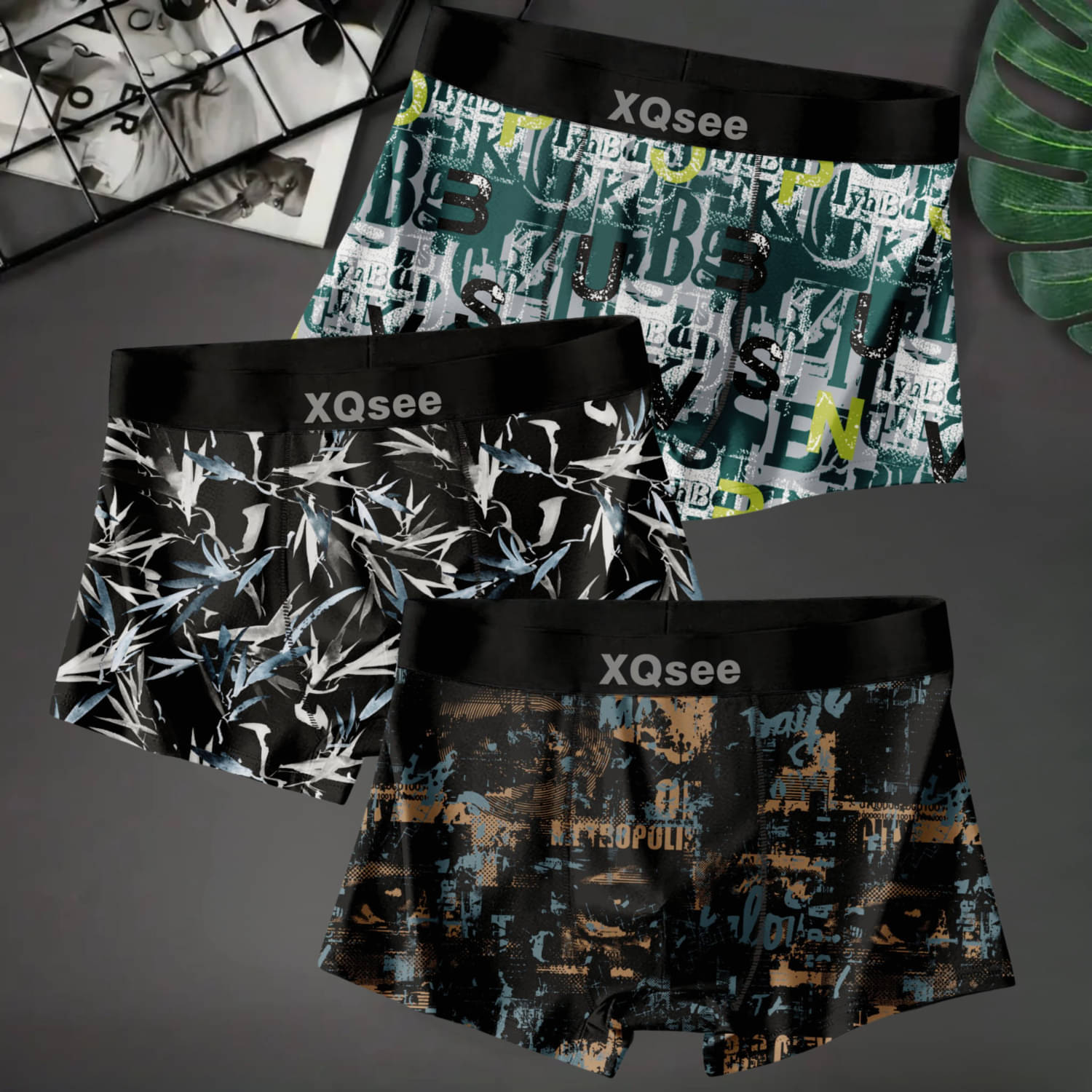     			Xqsee Pack of 3 Nylon Trunks For Men's ( Multicolor2 )