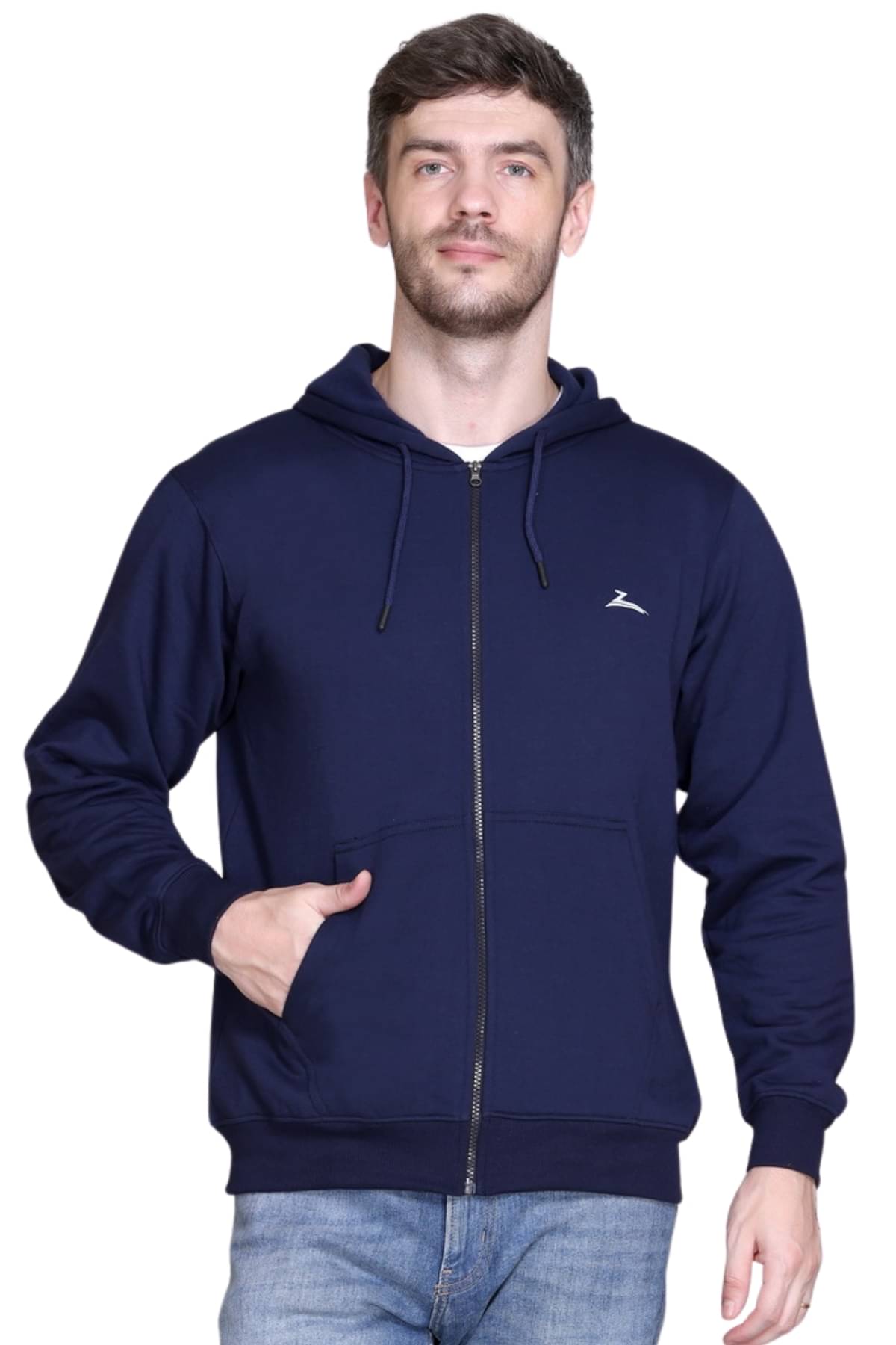 ZEFFORA Polyester Hooded Men's Sweatshirt - Navy ( Pack of 1 ) ZEFFORA Polyester Hooded Men's Sweatshirt - Navy ( Pack of 1 )