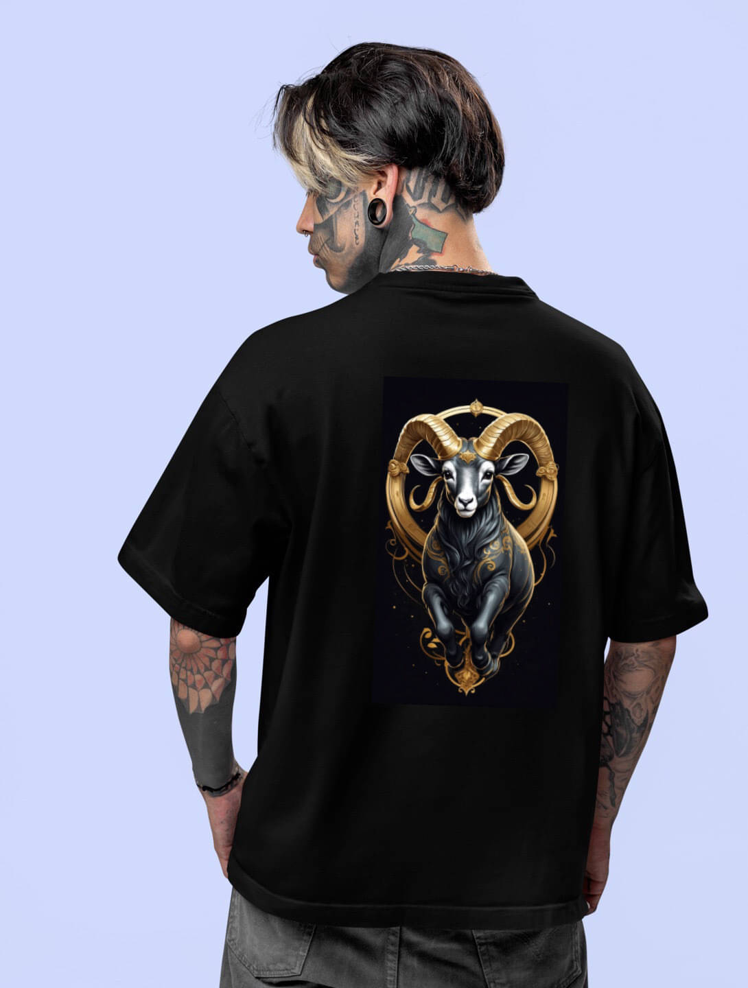dos hermanos Men Cotton Blend Oversized Fit Printed T-Shirt ( Black ) dos hermanos Men Cotton Blend Oversized Fit Printed T-Shirt ( Black )