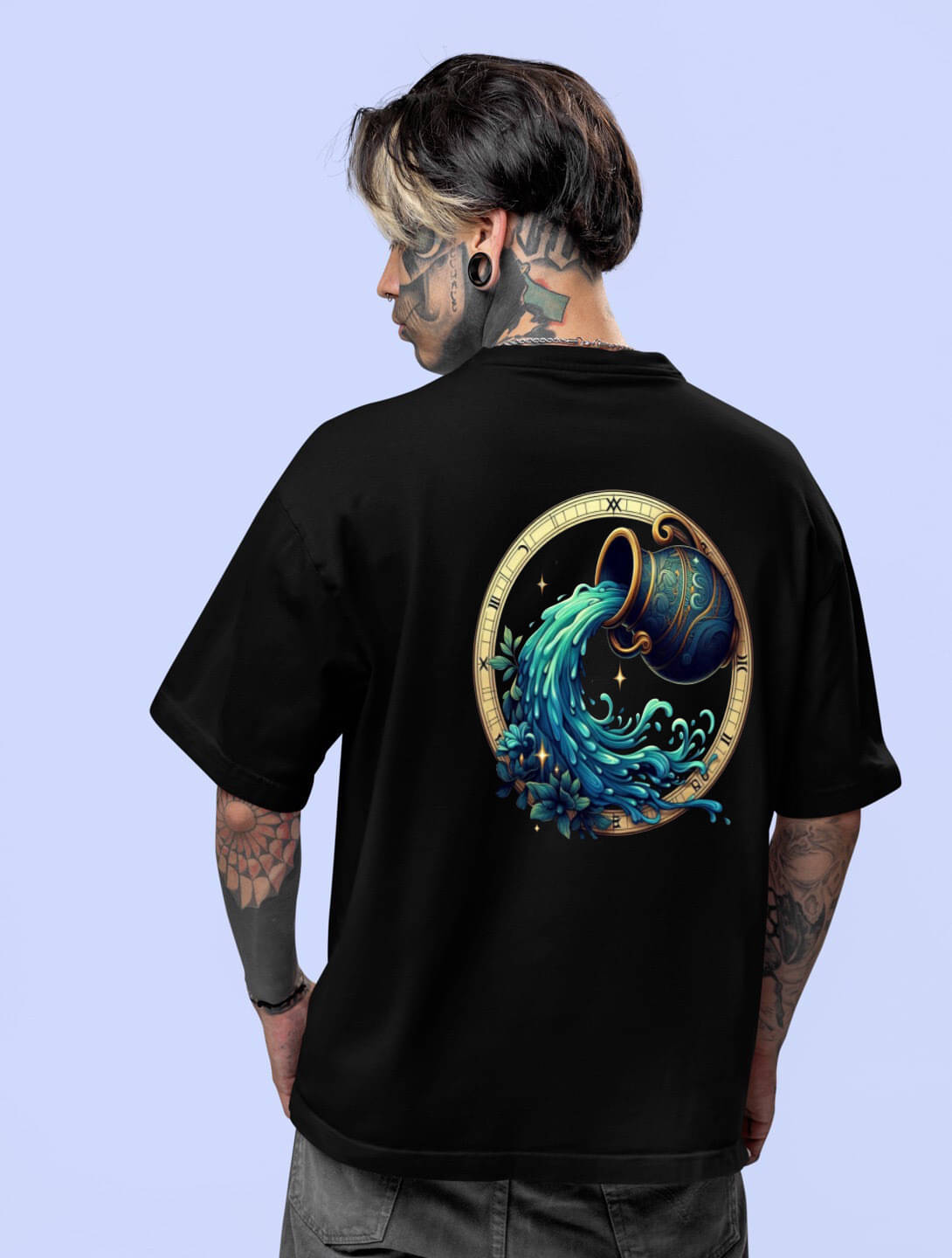 dos hermanos Men Cotton Blend Oversized Fit Printed T-Shirt ( Black ) dos hermanos Men Cotton Blend Oversized Fit Printed T-Shirt ( Black )