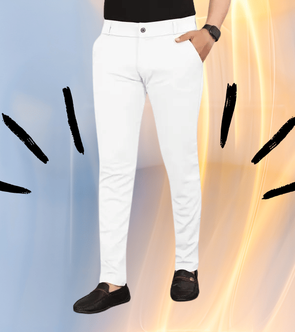     			micotti Slim Flat Men's Chinos - White ( Pack of 1 )