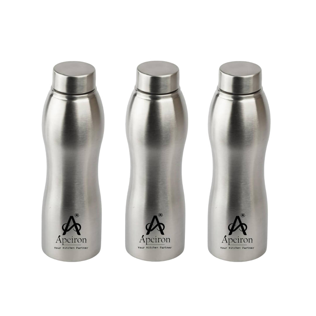     			APEIRON Vactra pack of 3 Silver Stainless Steel Fridge Water Bottle 1000 mL ( Set of 3 )