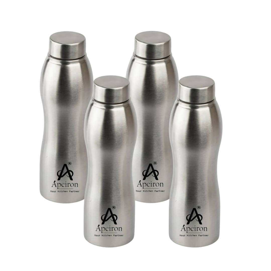 APEIRON Vactra pack of 4 Silver Stainless Steel Fridge Water Bottle 1000 mL ( Set of 4 ) APEIRON Vactra pack of 4 Silver Stainless Steel Fridge Water Bottle 1000 mL ( Set of 4 )
