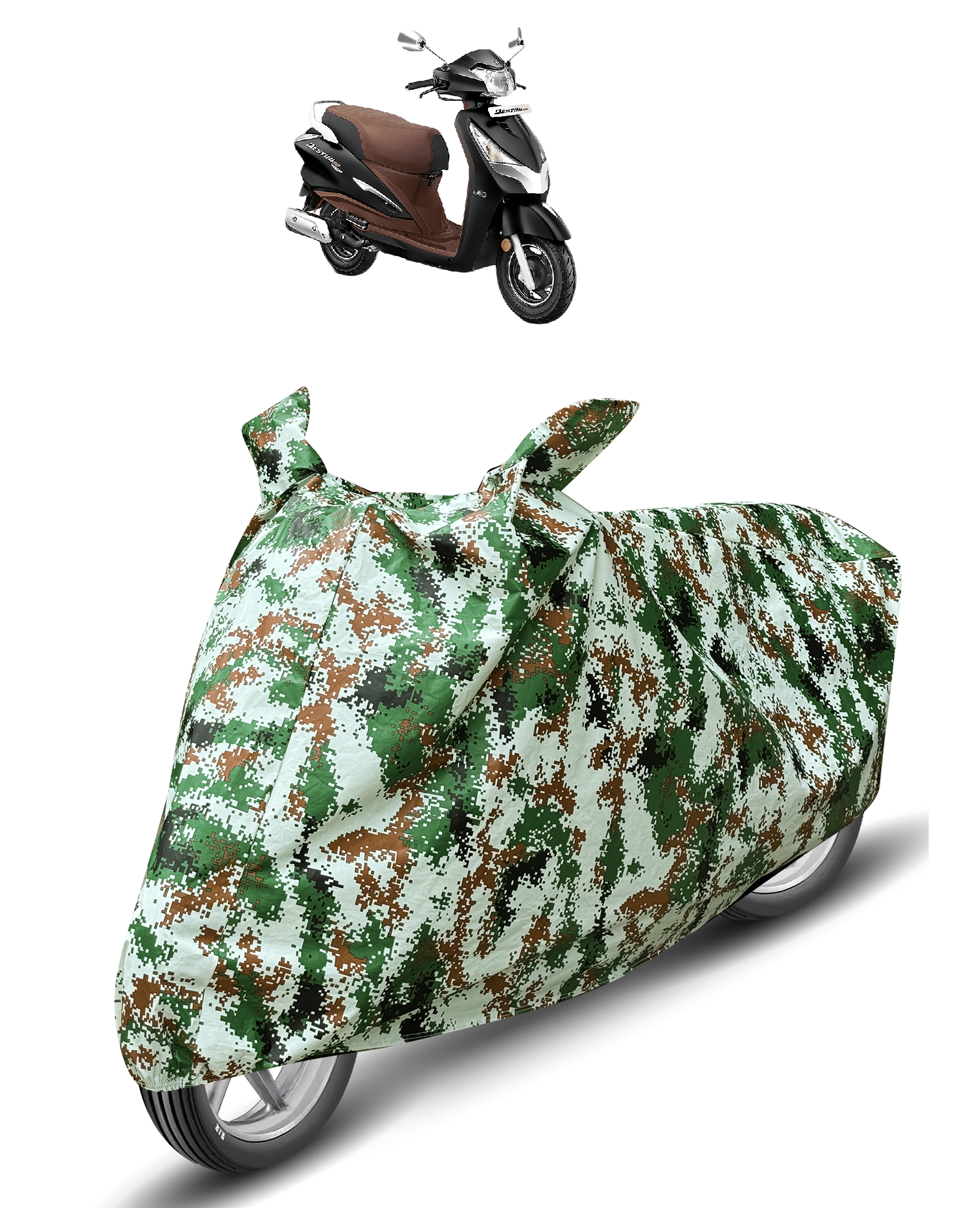     			Auto Hub Bike Body Cover for Hero Destini 125 ( Pack of 1 ) , Olive