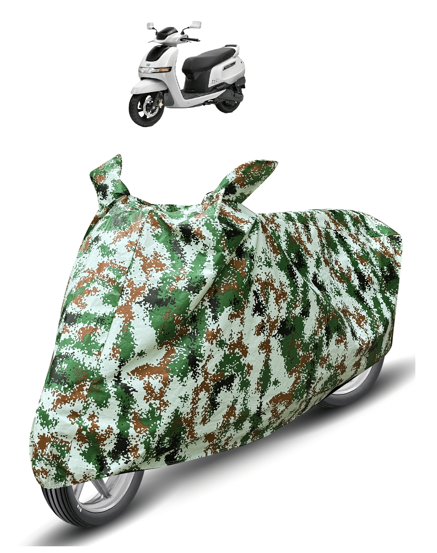 Auto Hub Bike Body Cover for TVS iQube Electric ( Pack of 1 ) , Olive Auto Hub Bike Body Cover for TVS iQube Electric ( Pack of 1 ) , Olive