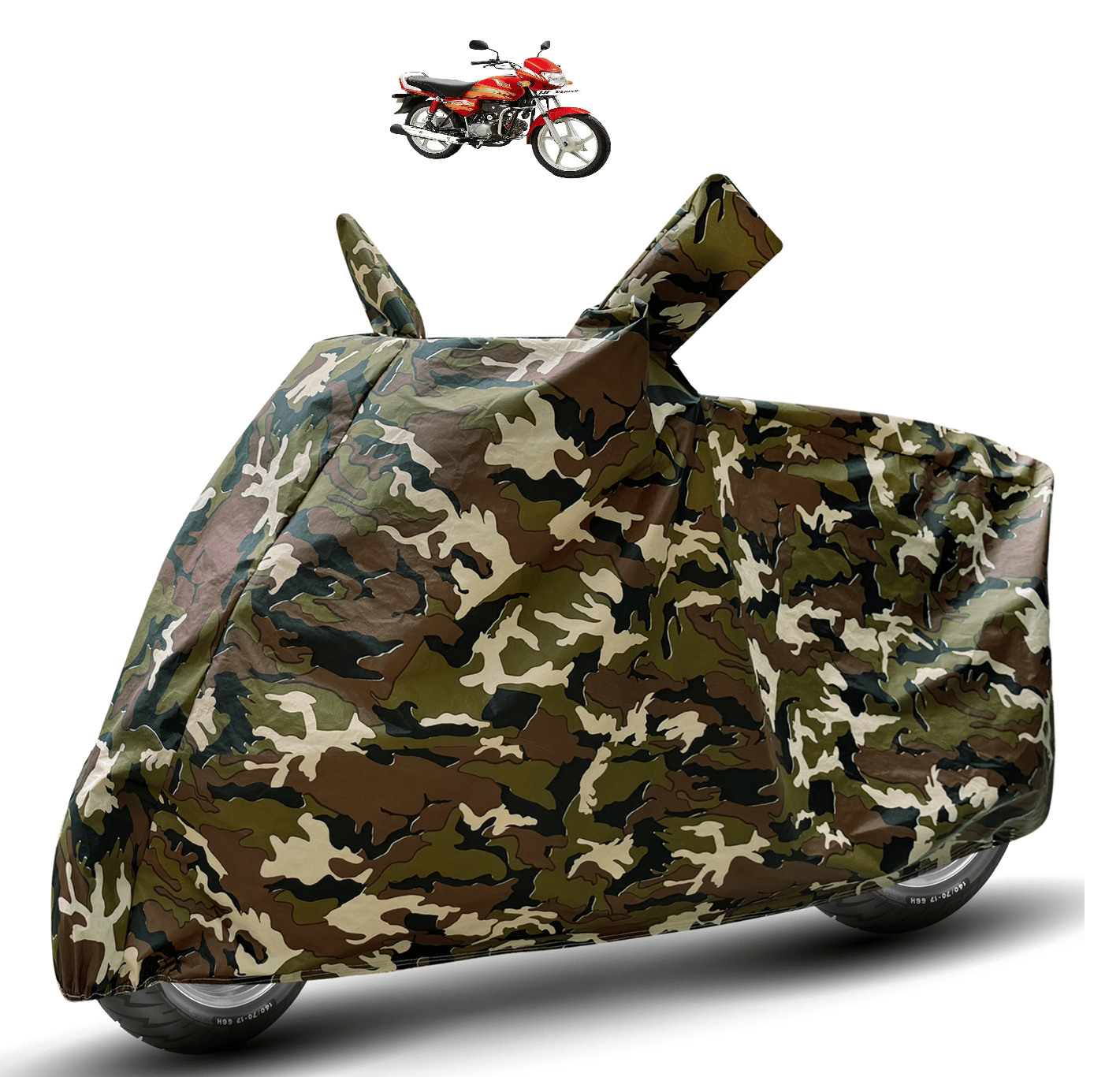 Auto Hub Bike Body Cover for Hero HF Deluxe ( Pack of 1 ) , Camouflage Auto Hub Bike Body Cover for Hero HF Deluxe ( Pack of 1 ) , Camouflage