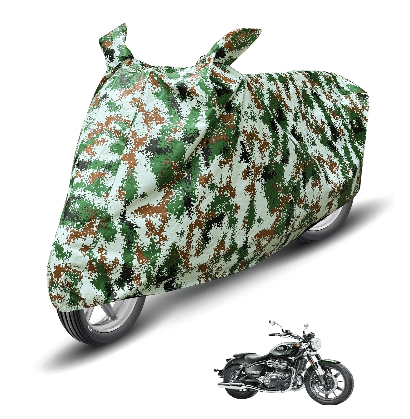 Auto Hub Bike Body Cover for Royal Enfield All Bike Models ( Pack of 1 ) , Olive Auto Hub Bike Body Cover for Royal Enfield All Bike Models ( Pack of 1 ) , Olive