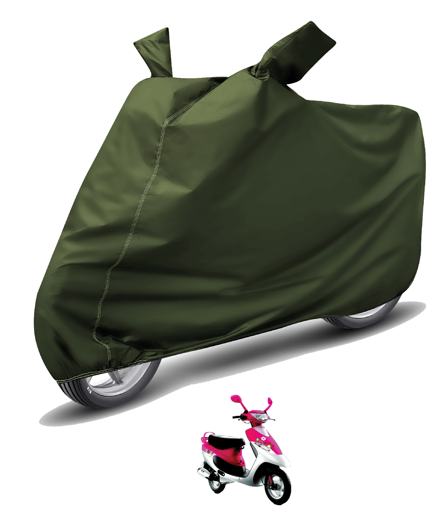 Auto Hub Bike Body Cover for TVS All Bike Models ( Pack of 1 ) , Green Auto Hub Bike Body Cover for TVS All Bike Models ( Pack of 1 ) , Green