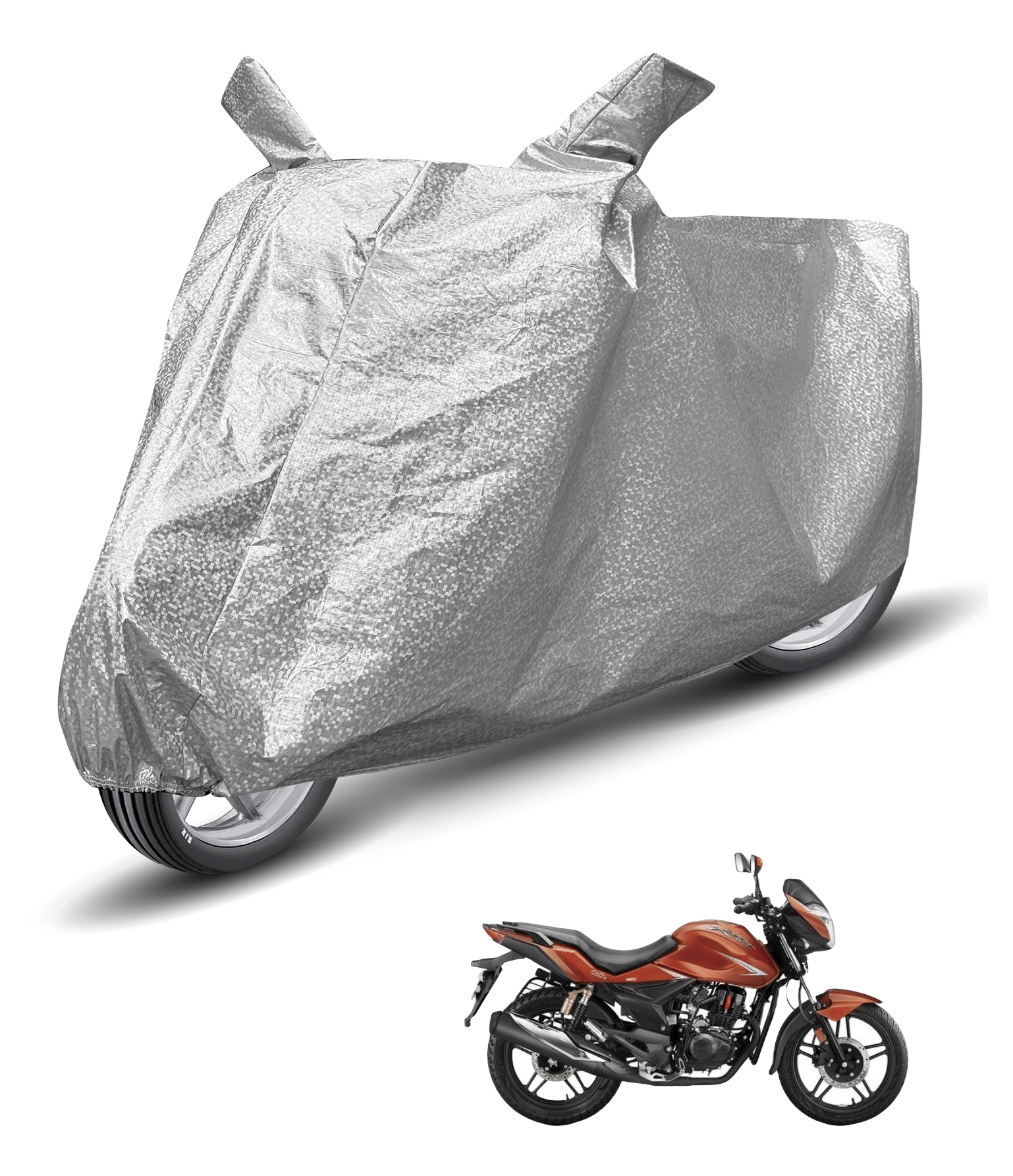 Auto Hub Bike Body Cover for Hero Cbz Extreme ( Pack of 1 ) , Silver Auto Hub Bike Body Cover for Hero Cbz Extreme ( Pack of 1 ) , Silver