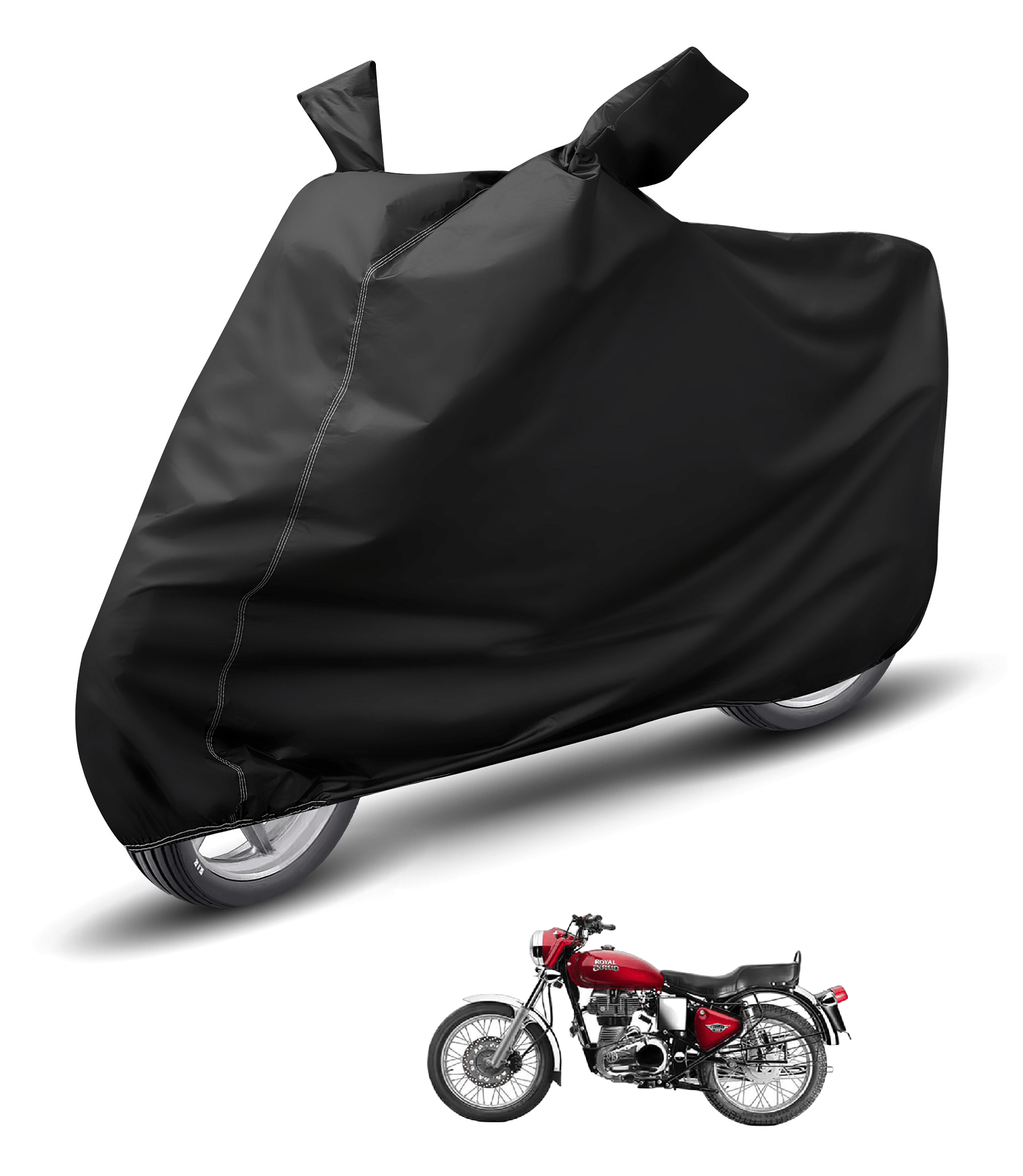 Auto Hub Bike Body Cover for Royal Enfield All Bike Models ( Pack of 1 ) , Black Auto Hub Bike Body Cover for Royal Enfield All Bike Models ( Pack of 1 ) , Black