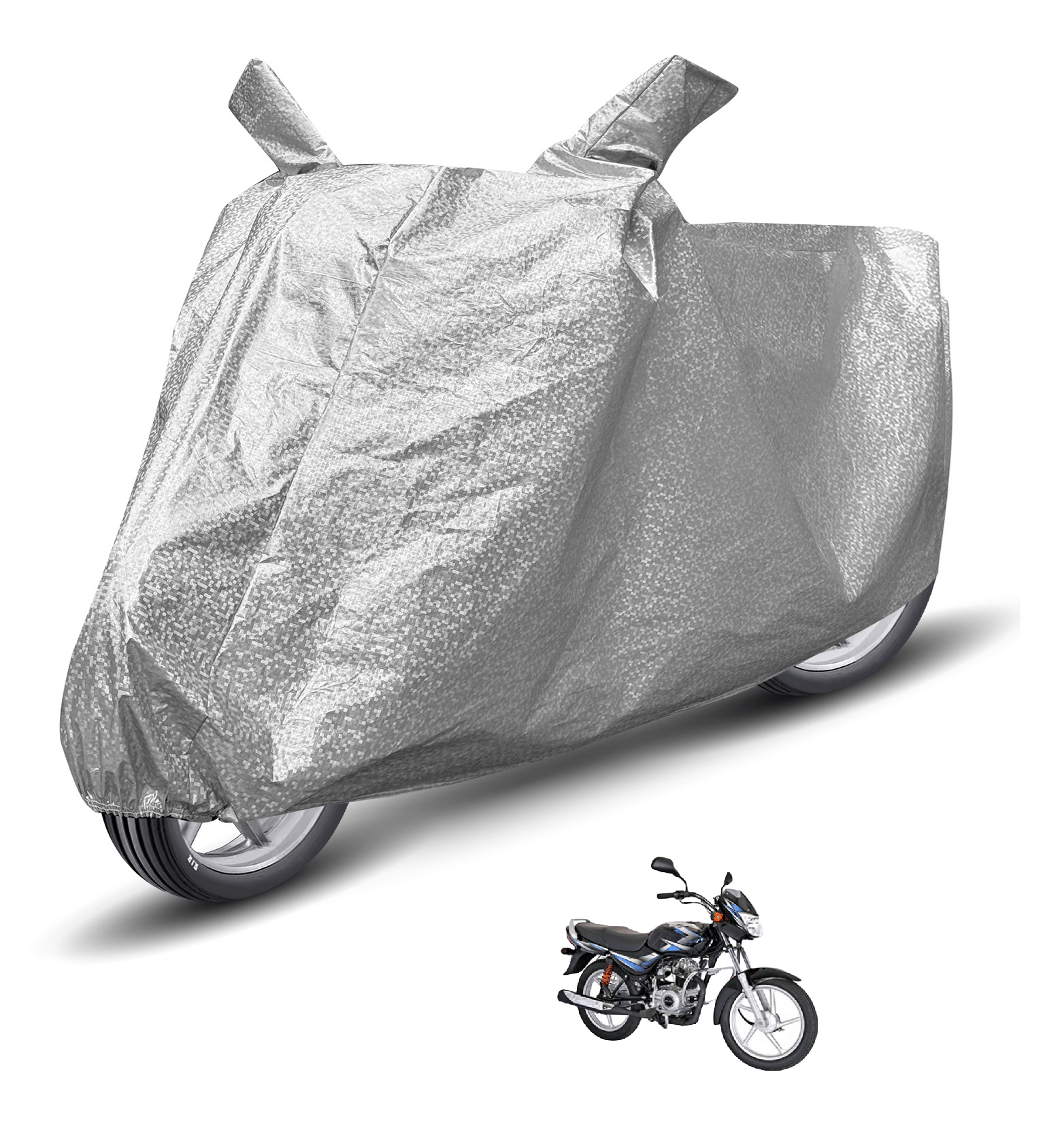 Auto Hub Bike Body Cover for Bajaj Ct 100 ( Pack of 1 ) , Silver Auto Hub Bike Body Cover for Bajaj Ct 100 ( Pack of 1 ) , Silver