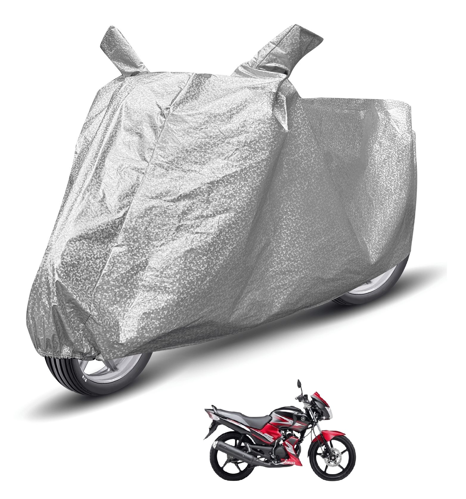 Auto Hub Bike Body Cover for Yamaha Ss 125 ( Pack of 1 ) , Silver Auto Hub Bike Body Cover for Yamaha Ss 125 ( Pack of 1 ) , Silver