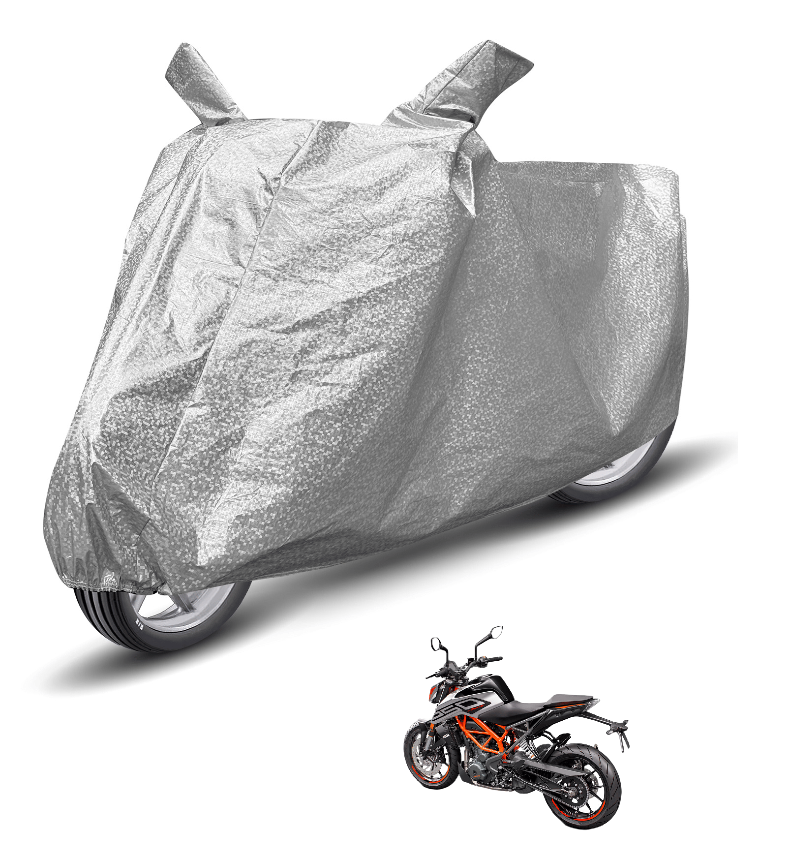 Auto Hub Bike Body Cover for KTM All Bike Models ( Pack of 1 ) , Silver Auto Hub Bike Body Cover for KTM All Bike Models ( Pack of 1 ) , Silver