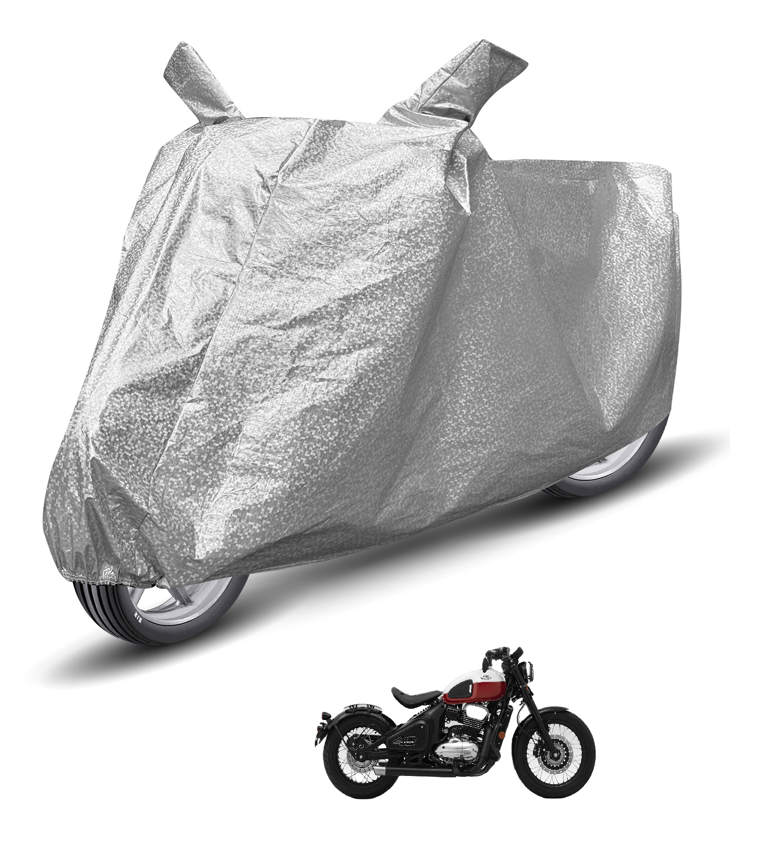 Auto Hub Bike Body Cover for Jawa Jawa 42 Bobber ( Pack of 1 ) , Silver Auto Hub Bike Body Cover for Jawa Jawa 42 Bobber ( Pack of 1 ) , Silver