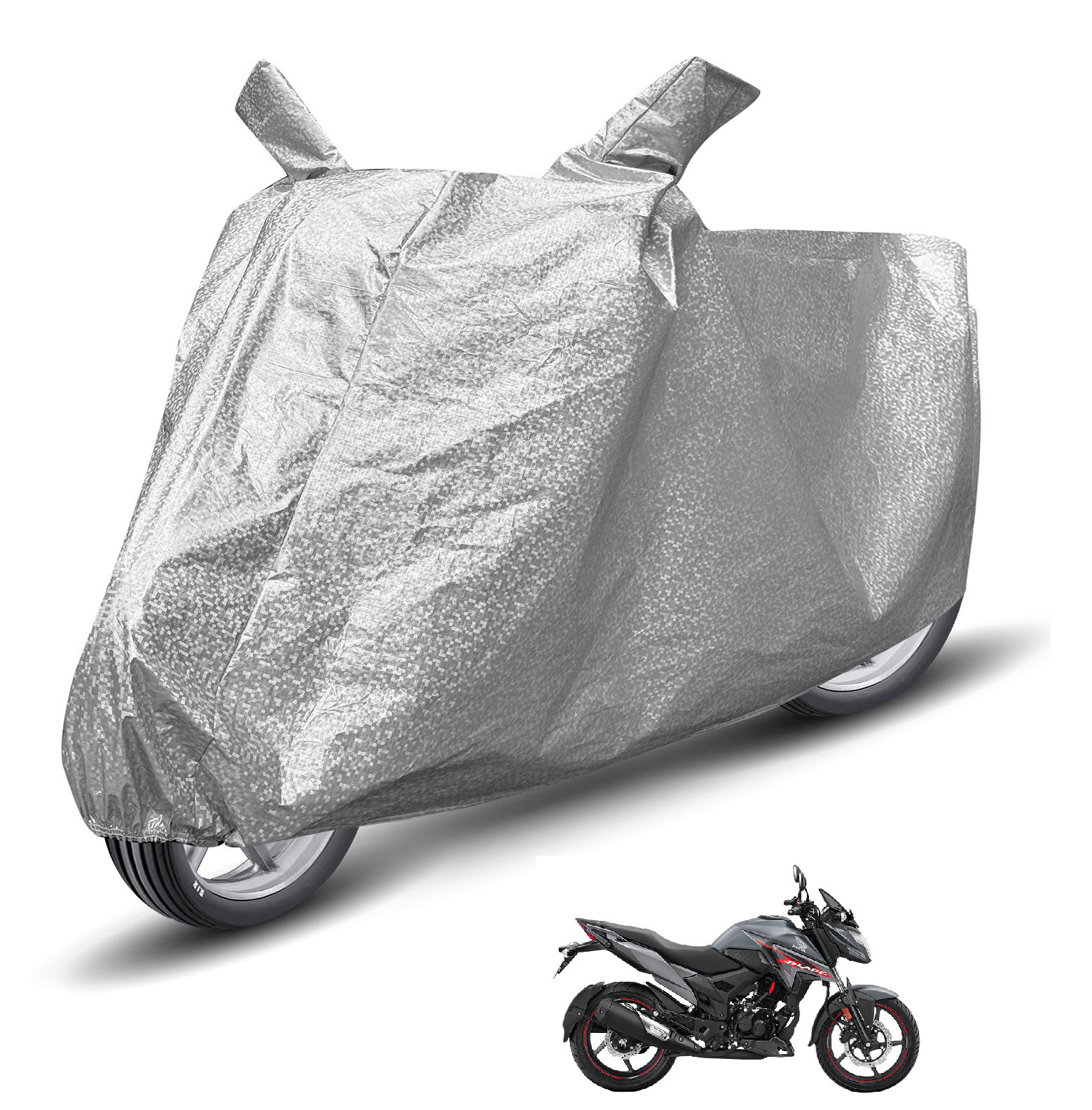    			Auto Hub Bike Body Cover for Honda All Bike Models ( Pack of 1 ) , Silver