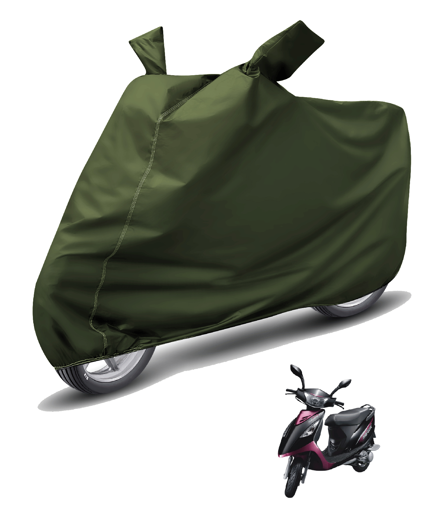 Auto Hub Bike Body Cover for TVS Streek ( Pack of 1 ) , Green Auto Hub Bike Body Cover for TVS Streek ( Pack of 1 ) , Green