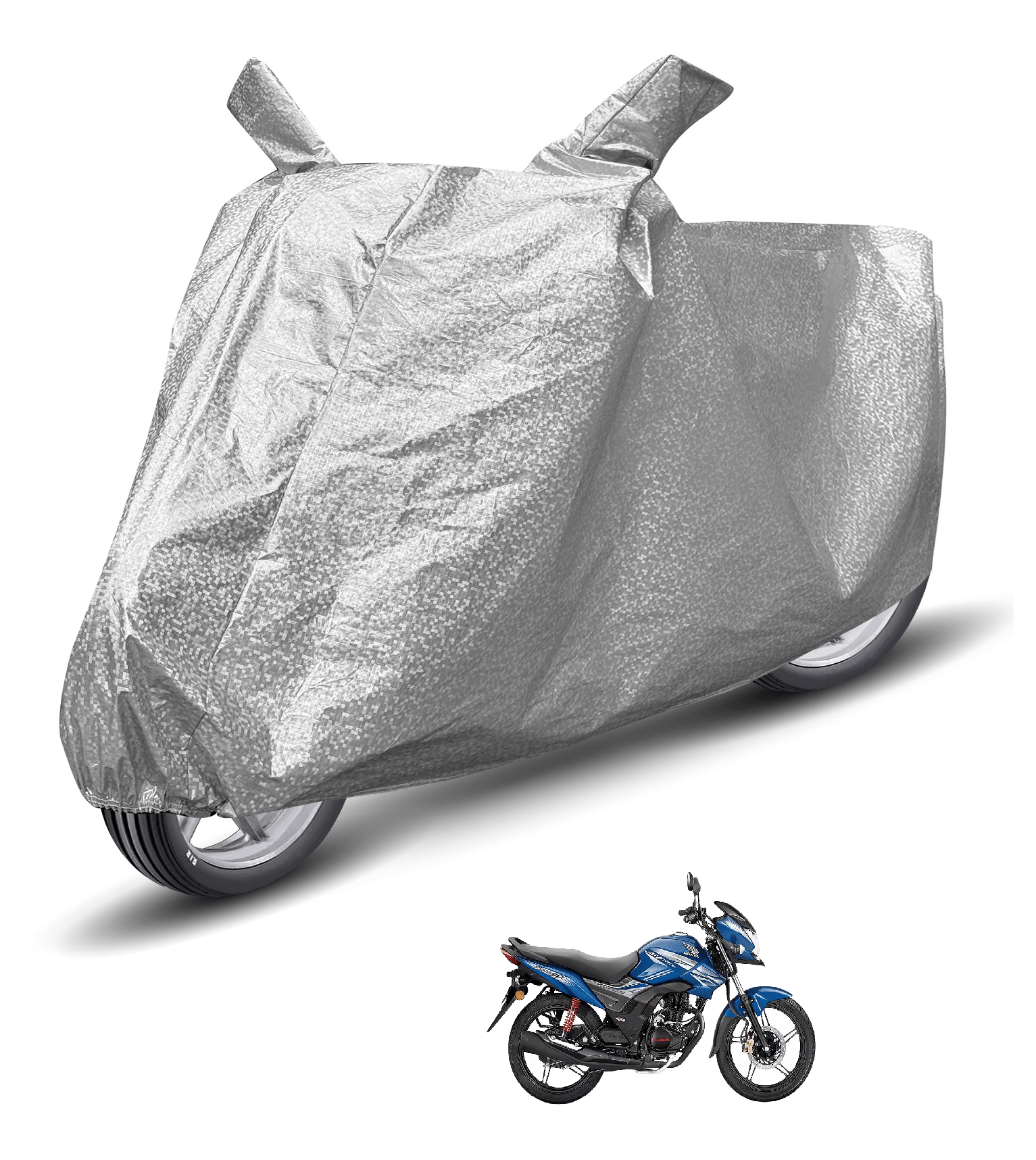     			Auto Hub Bike Body Cover for Honda Cb Shine Sp ( Pack of 1 ) , Silver