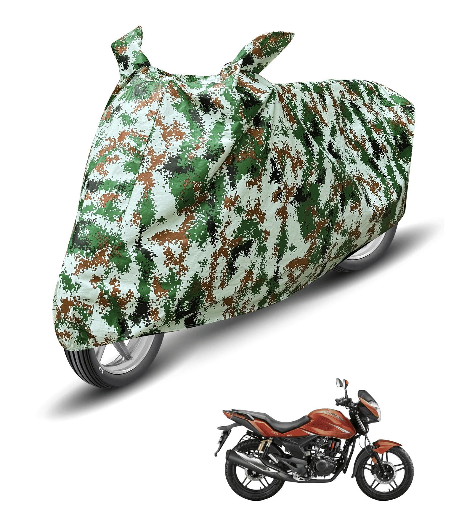 Auto Hub Bike Body Cover for Hero Cbz Extreme ( Pack of 1 ) , Olive Auto Hub Bike Body Cover for Hero Cbz Extreme ( Pack of 1 ) , Olive
