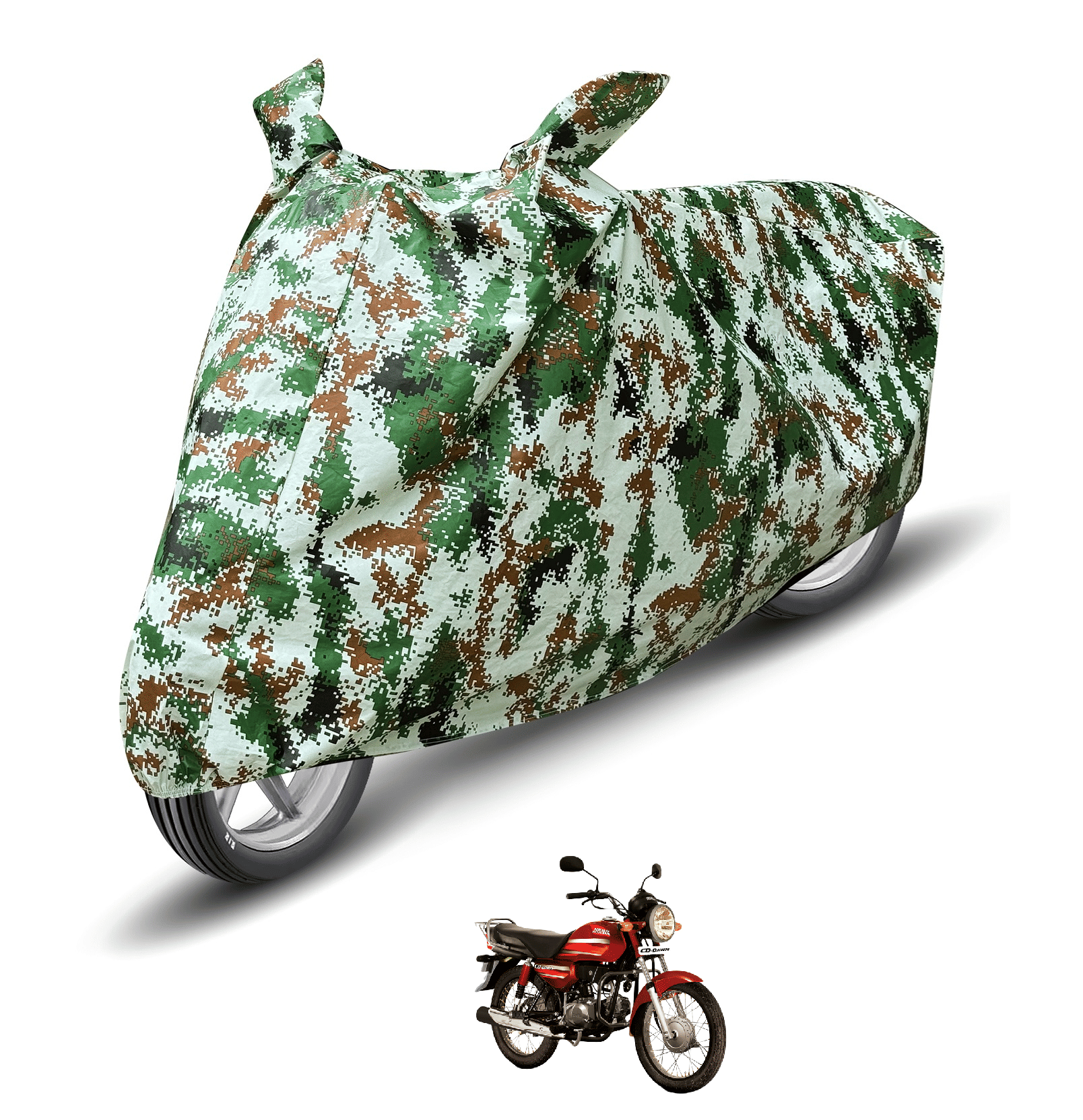     			Auto Hub Bike Body Cover for Hero Cd Dawn ( Pack of 1 ) , Olive