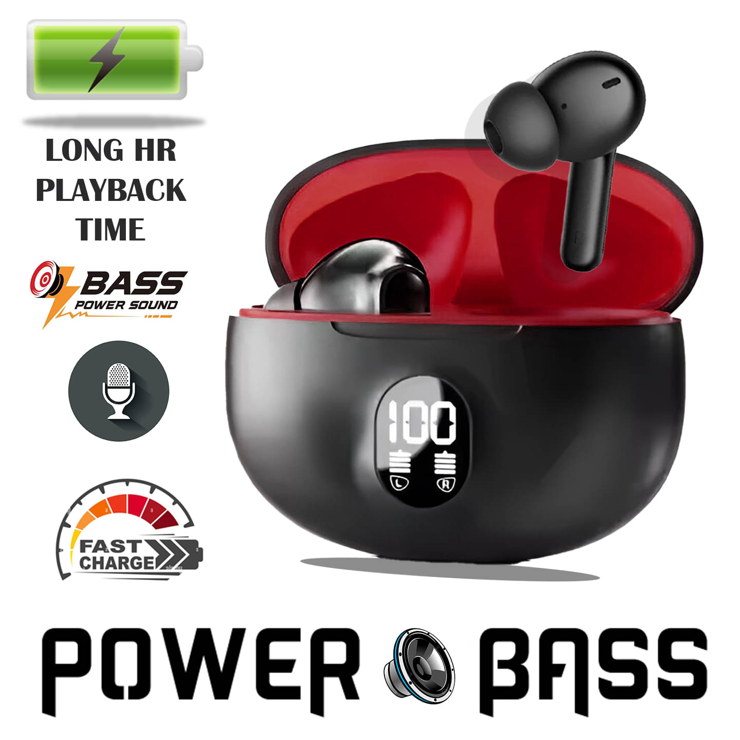 Bluetooth Earbuds with Smart Display | HD Stereo | Noise Block | Long Battery | Fast Charging | Touch Operated | Perfect Daily Use Bluetooth Earbuds with Smart Display | HD Stereo | Noise Block | Long Battery | Fast Charging | Touch Operated | Perfect Daily Use