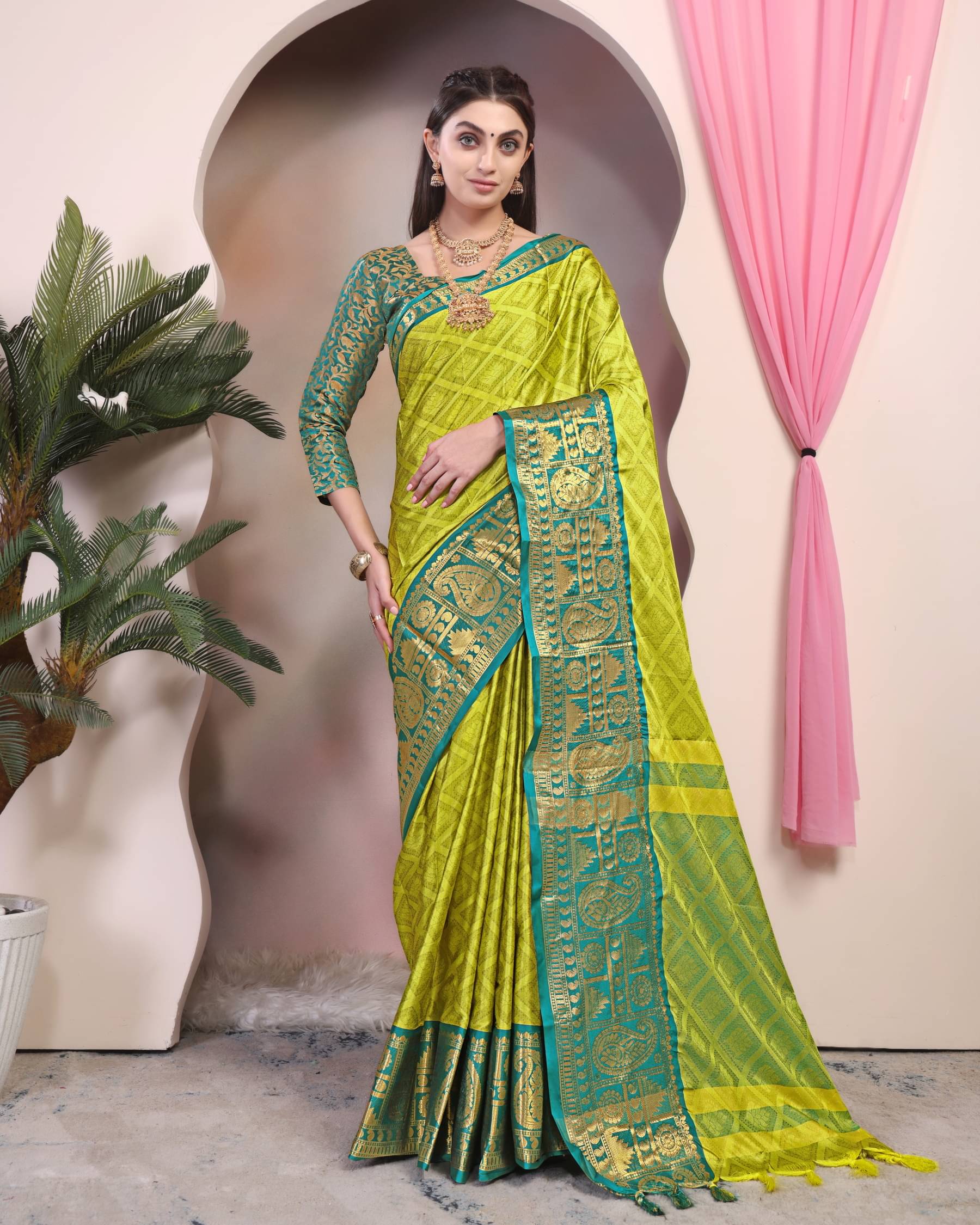 Clirva Art Silk Printed Banarasi saree With Unstitched Blouse Piece ( Light Green ) Clirva Art Silk Printed Banarasi saree With Unstitched Blouse Piece ( Light Green )