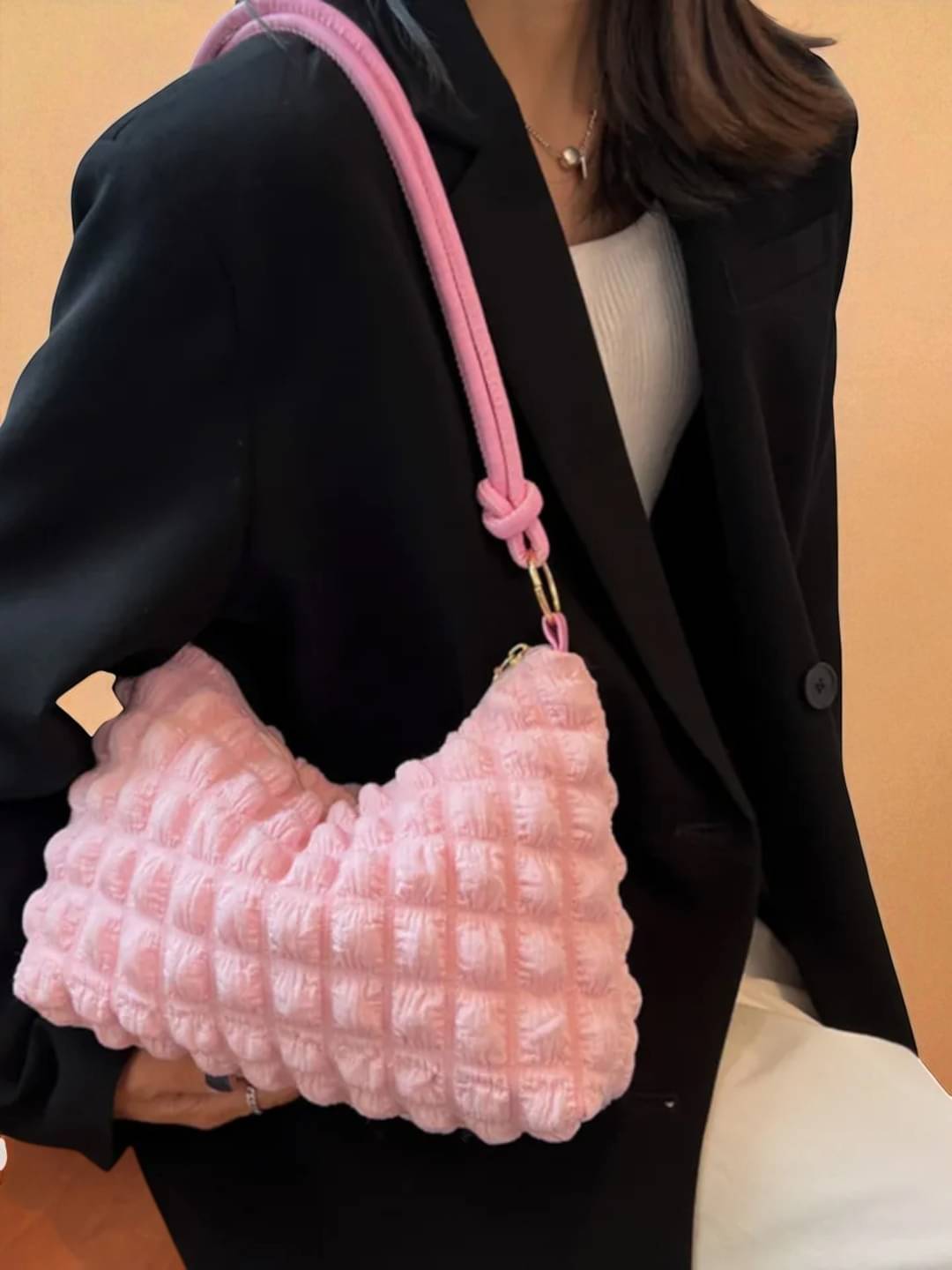     			Derifa Shoulder Bag Fabric Set of 1 ( Pink )