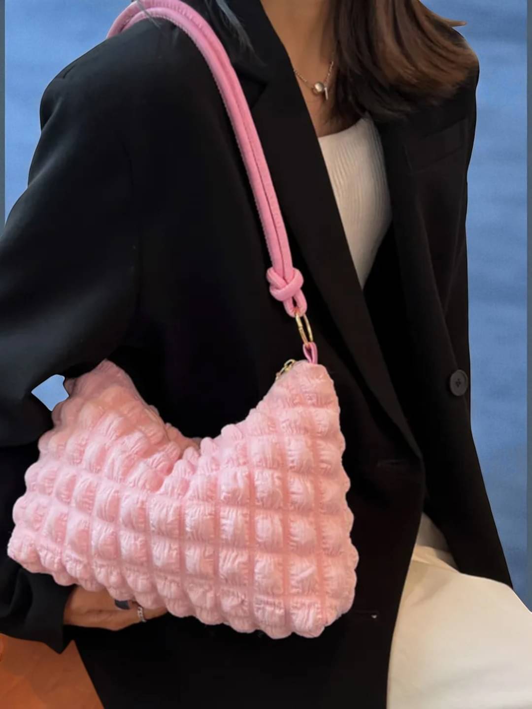     			Derifa Shoulder Bag Fabric Set of 1 ( Pink )