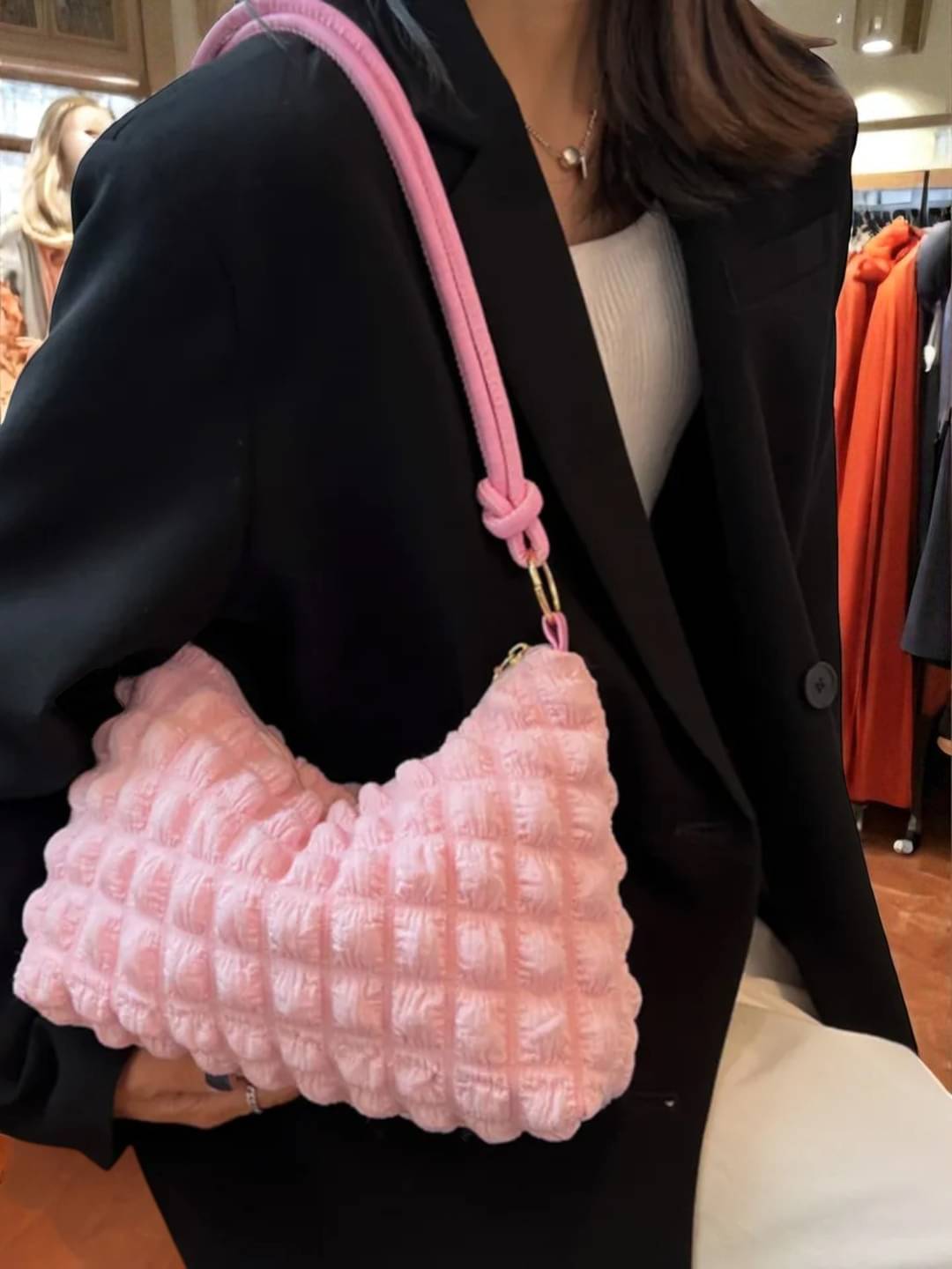     			Derifa Shoulder Bag Fabric Set of 1 ( Pink )